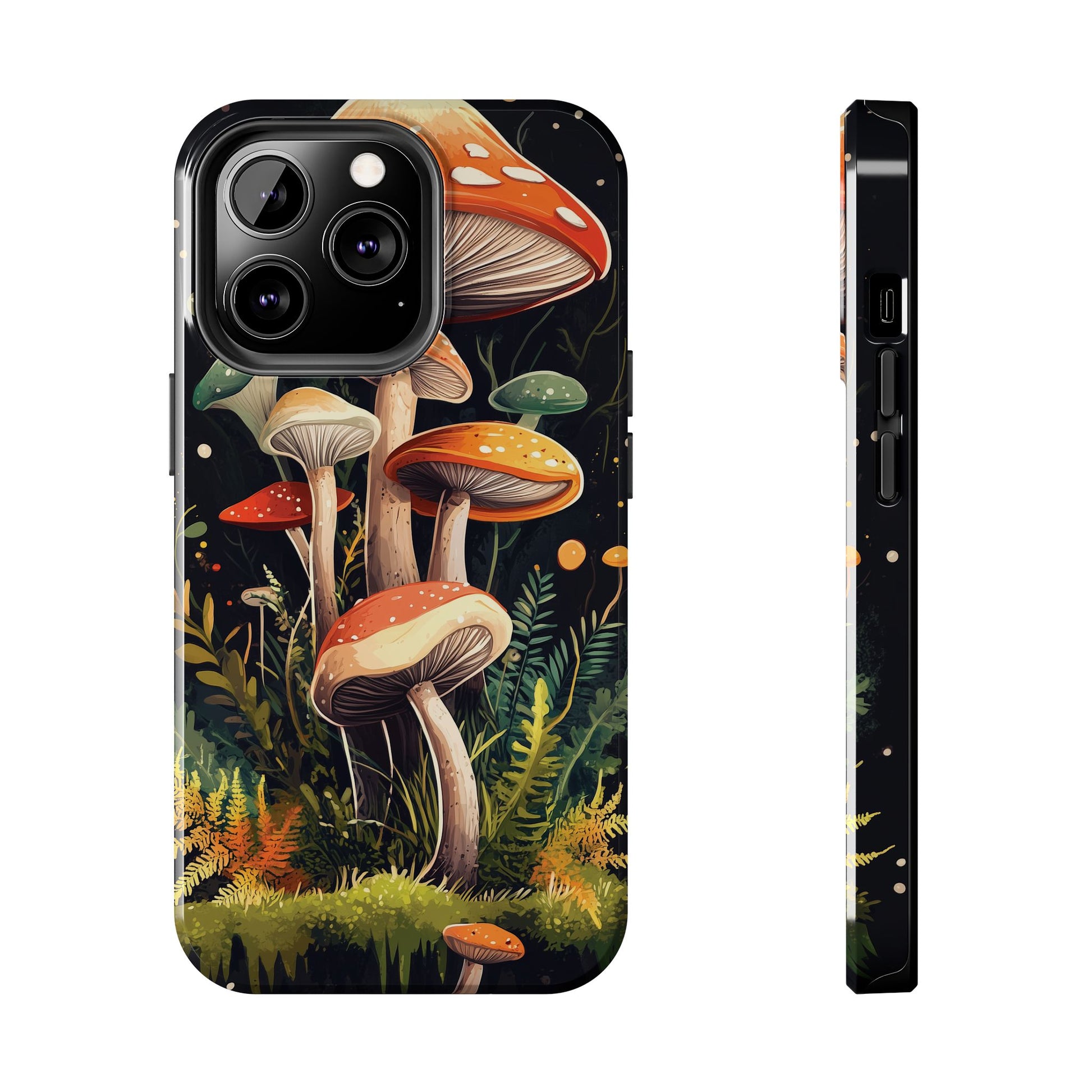 Mushroom Phone Case for iPhone, Cottagecore Fall Autumn Vibe iPhone 15 Plus, 15 Pro, Samsung Galaxy S24 Woodland Trippy Mushroom Handpainted