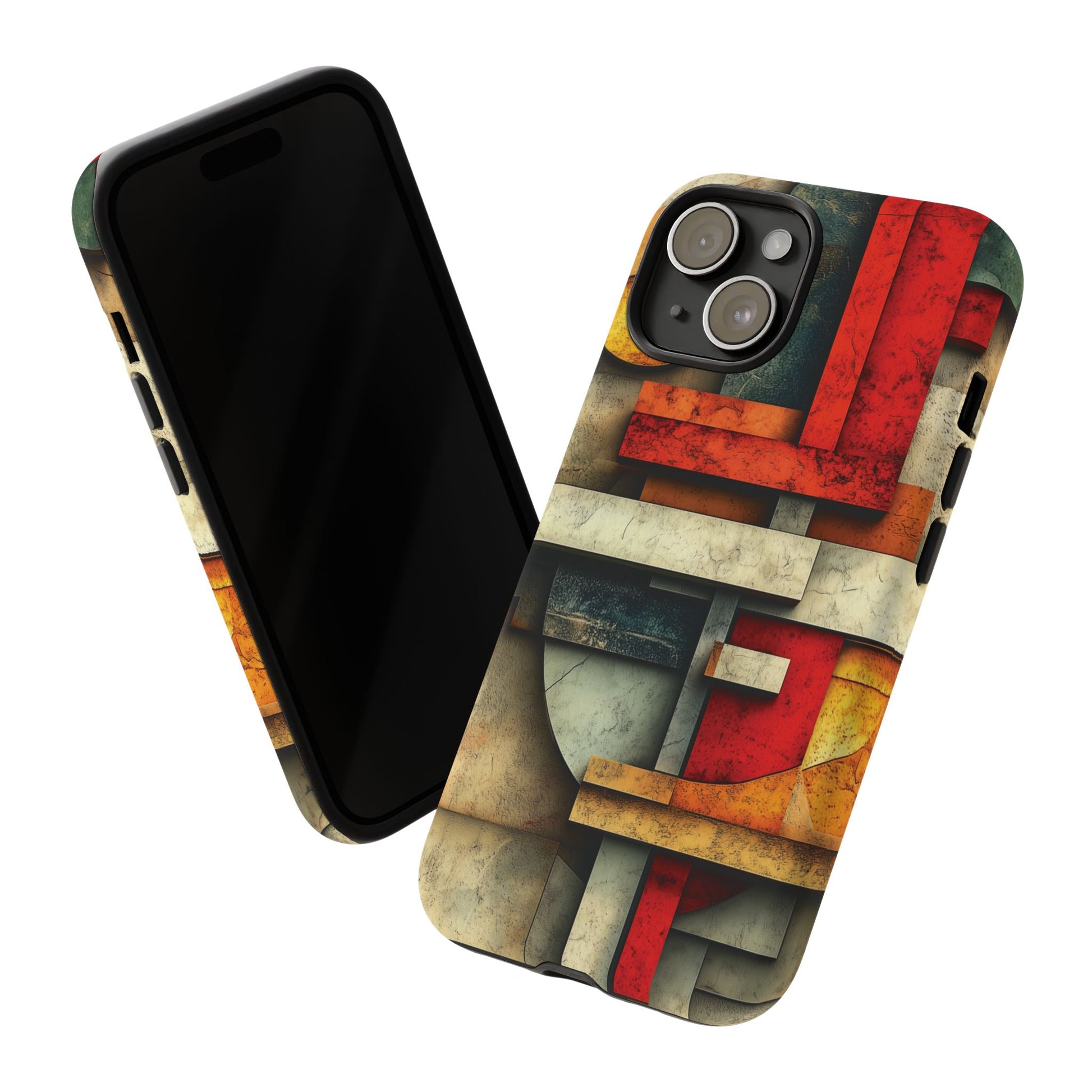 Red Prairie Style Frank Lloyd Wright Usonian Phone Case Geometric Stained Glass Art Deco Marble Gold 13 14 15 16 iPhone Pro Max Galaxy Pixel