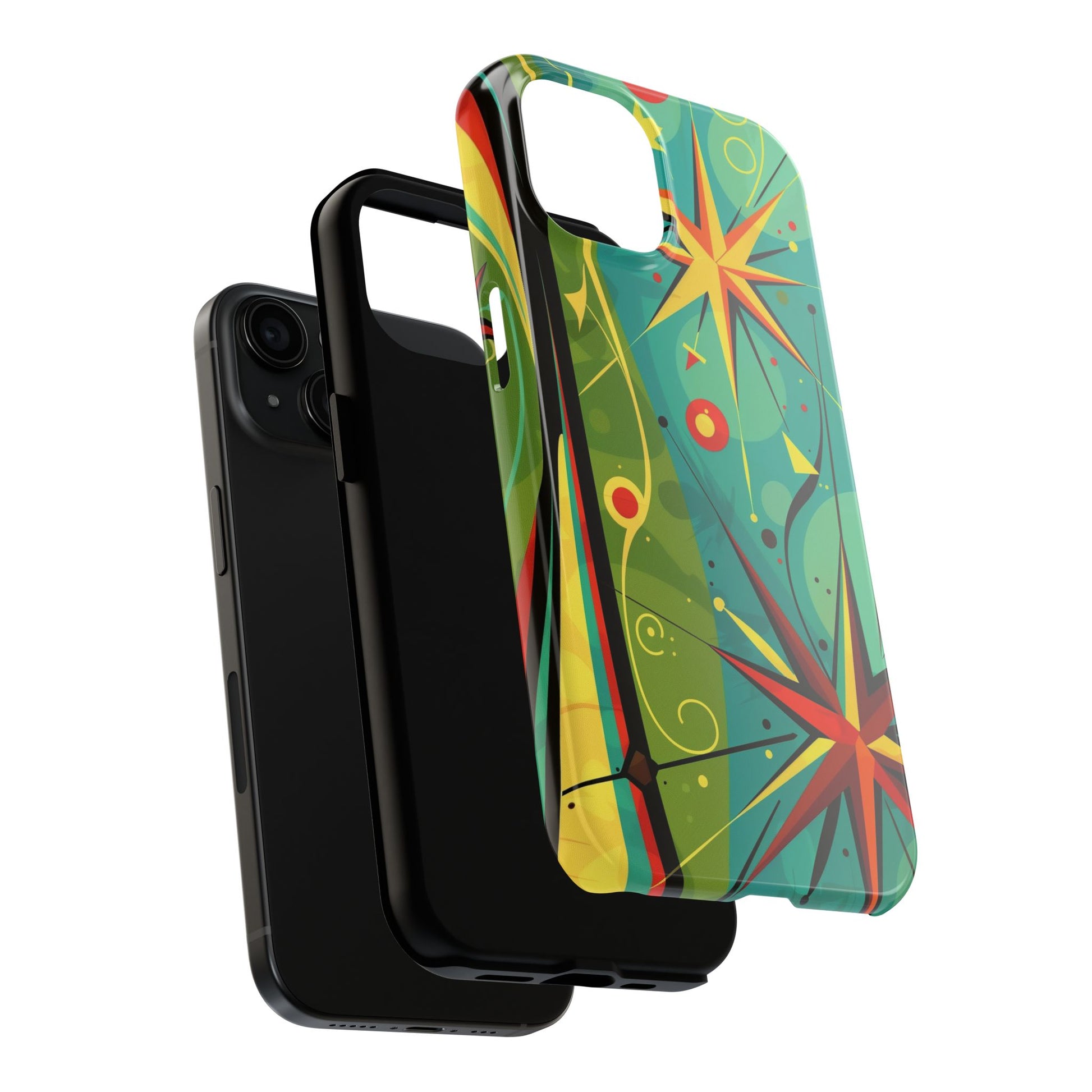 Mid Century Modern Star Design Phone Case, Earth Tone Colors, Retro Style Smartphone Cover, Vintage Phone Case, iPhone 14 Case, Apple iPhone