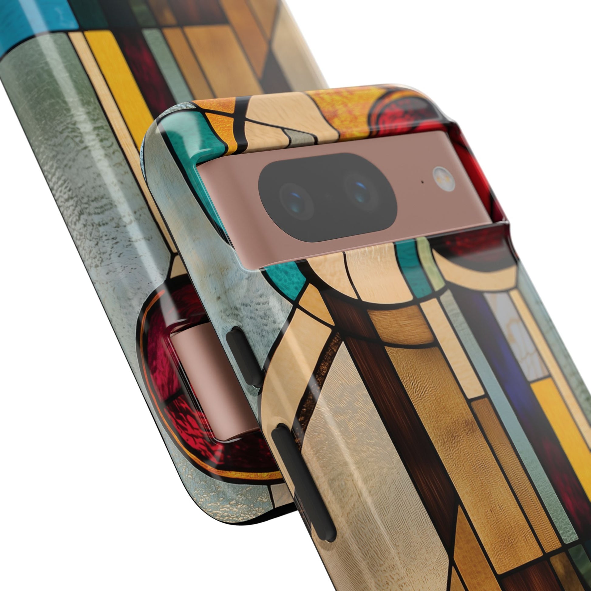Stained Art Deco Glass Phone Case Frank Lloyd Wright Cottage Core Usonian Prairie Style Geometric Stylish  iPhone 14 15 16 Pro