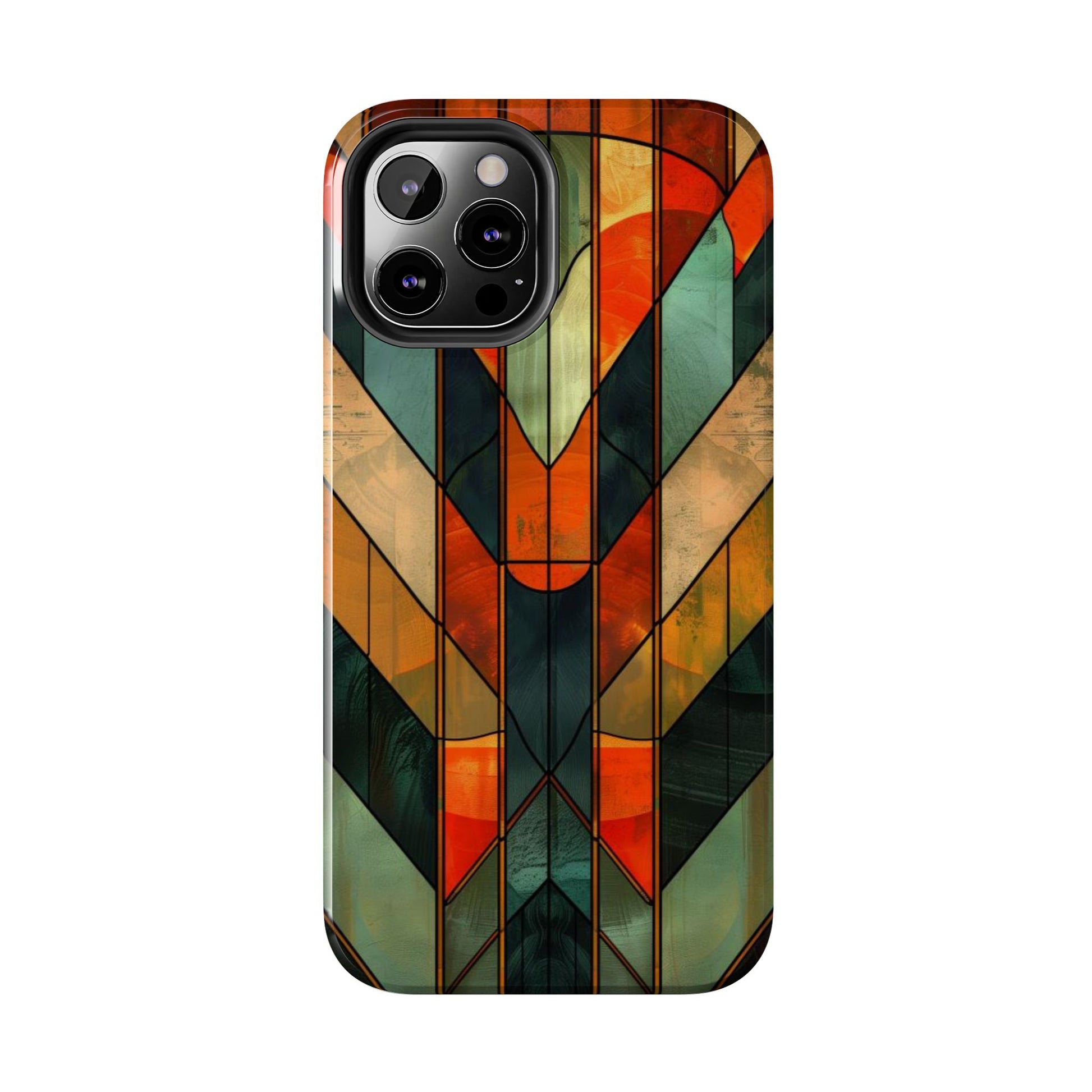 Noir Art Deco Colorful Stained Glass - Durable Dual Layer Iphone Case - Architect Phone Case
