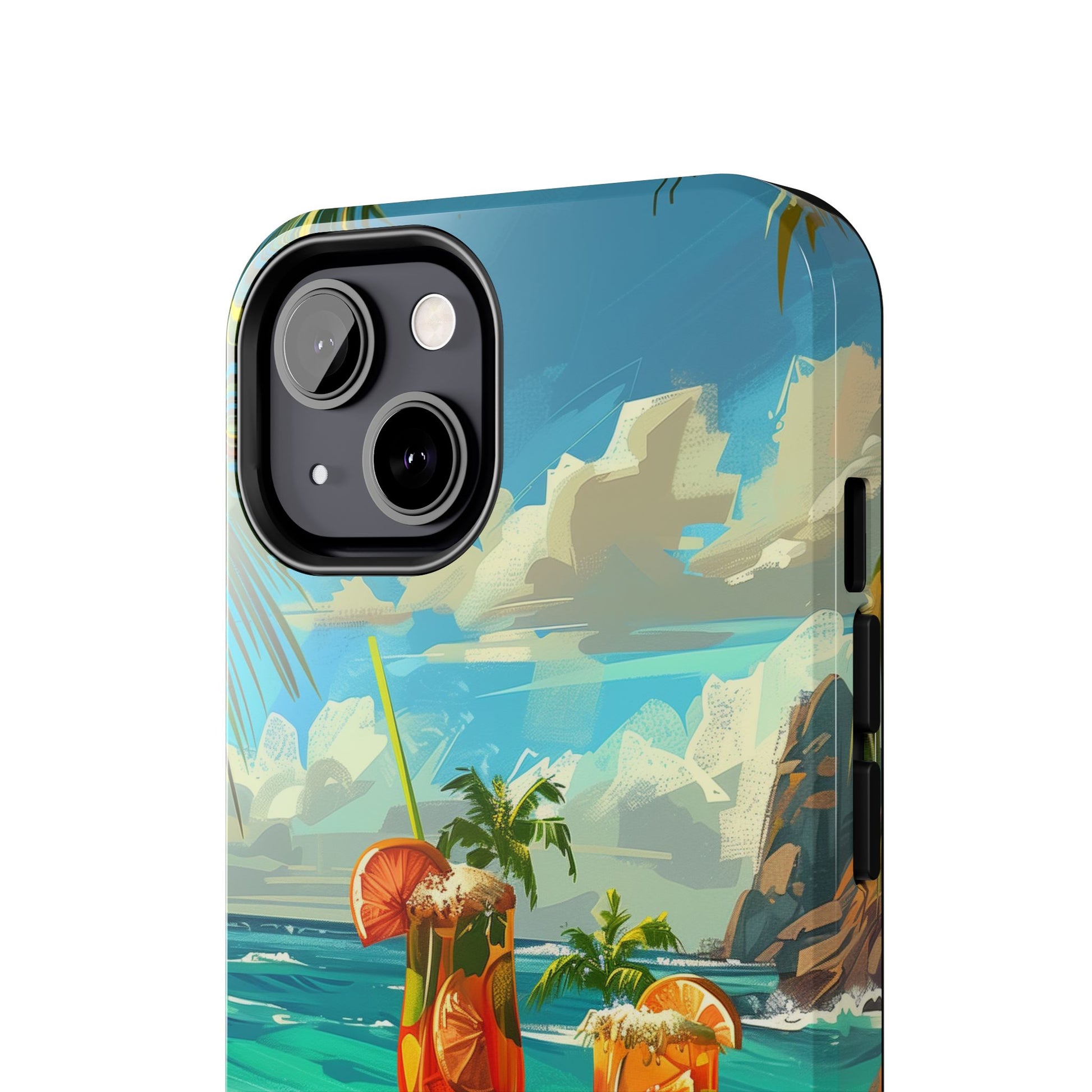 Retro Beach Scene Phone Case, Vintage Tropical Ocean iPhone Case, Summer Beach Phone Cover for iPhone, iphone 15 pro max