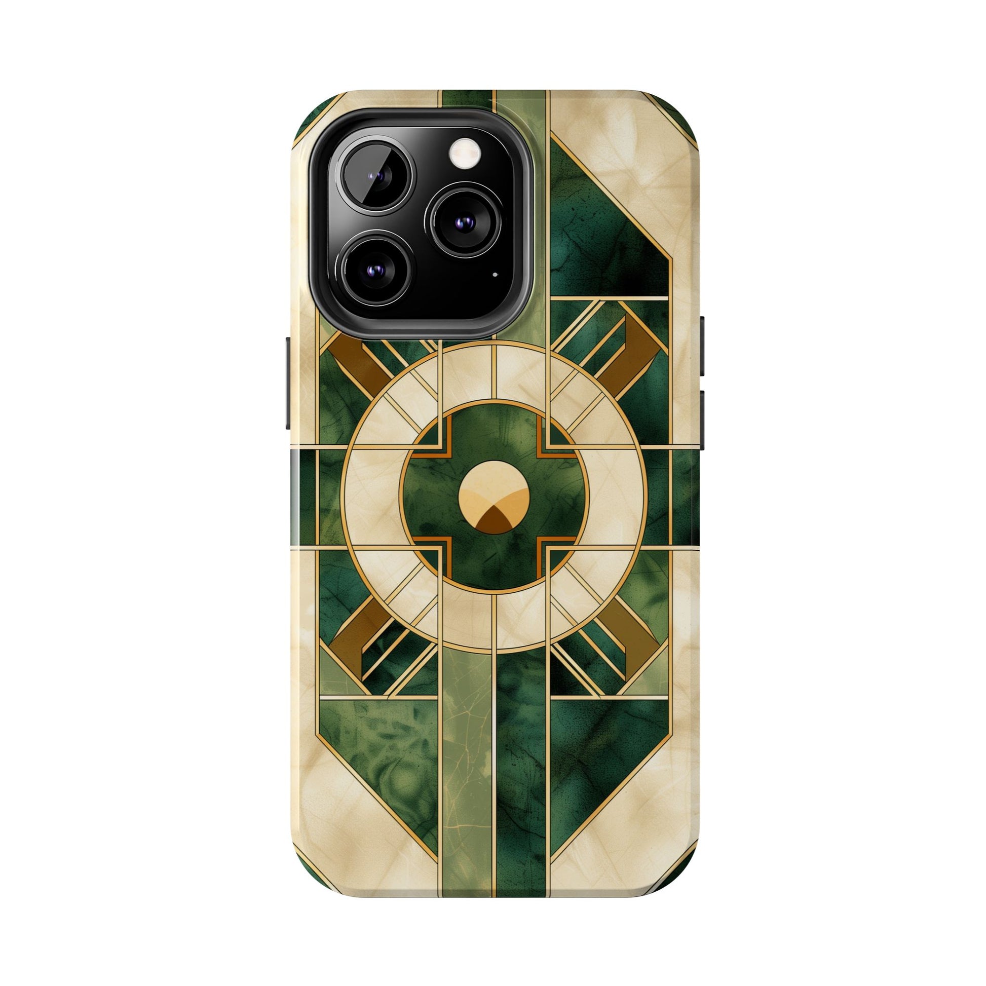 Green Frank Lloyd Wright Inspired Phone Case - Geometric Elegance for iPhone Models