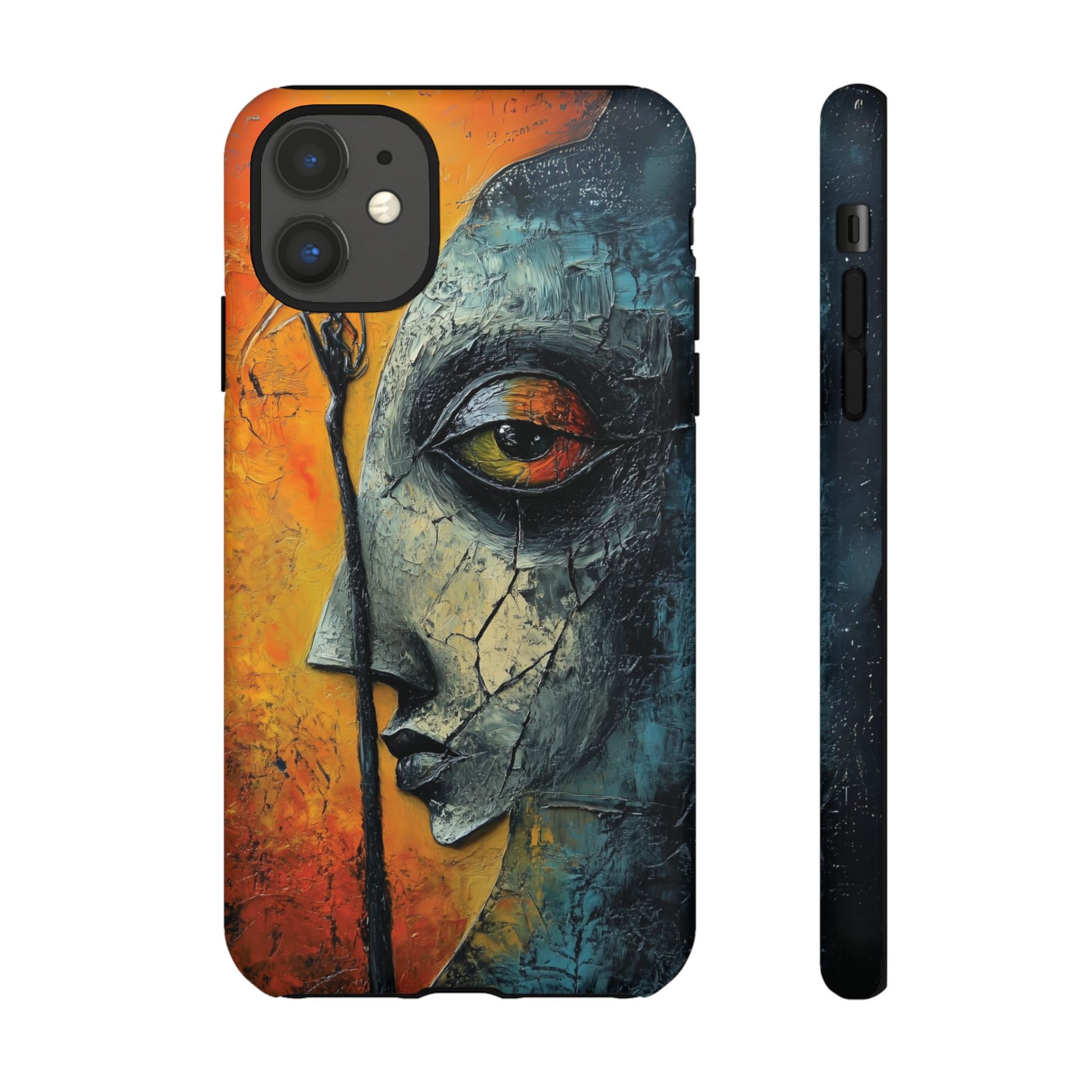 Surrealist Art Phone Case Salvador Dali Style Face Tough Case Unique Artistic 3D Textured Look Surrealism Gift Art iPhone 13 14 15 16