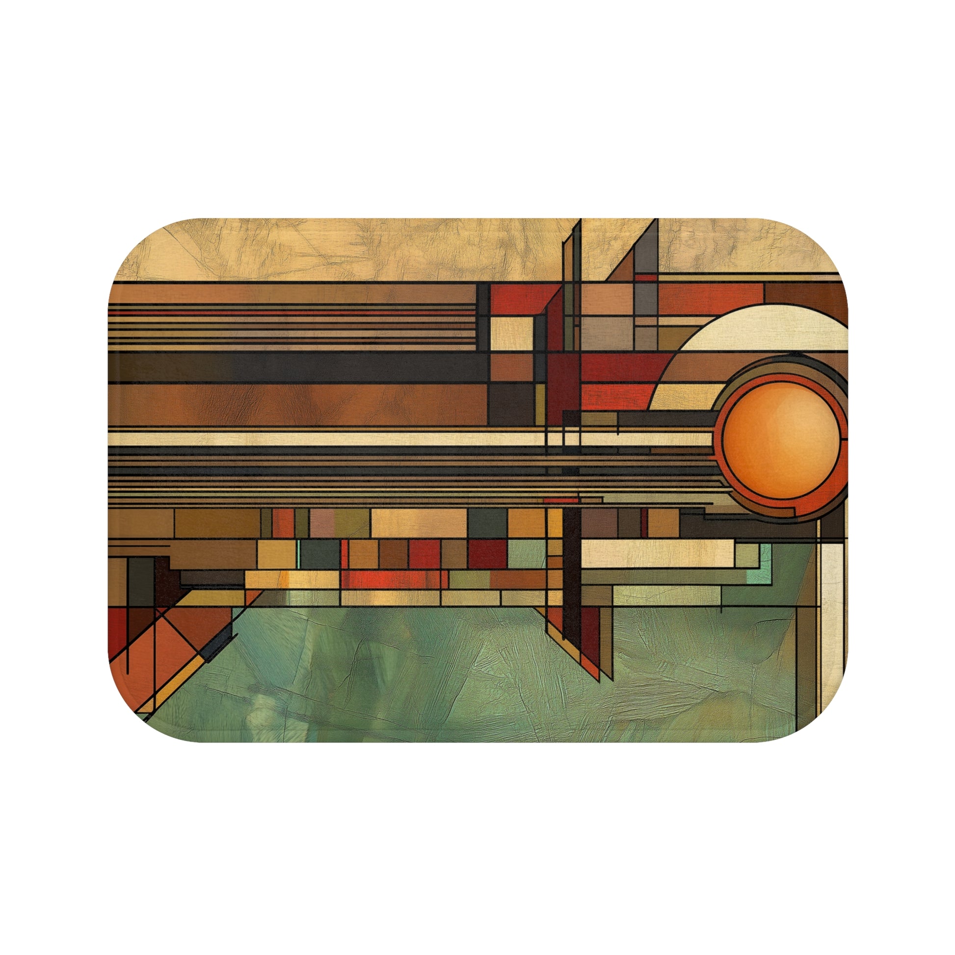 Art Deco Shower Mat Bathroom Decor Lloyd Wright Inspired Usonian