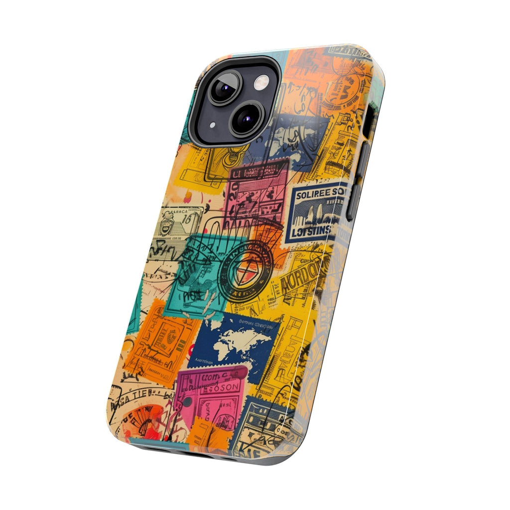 Travel Stamps Tough Case - Durable iPhone case Vintage Travel Stamps Design - Adventure Inspired Case - Protective Global Destination Prints