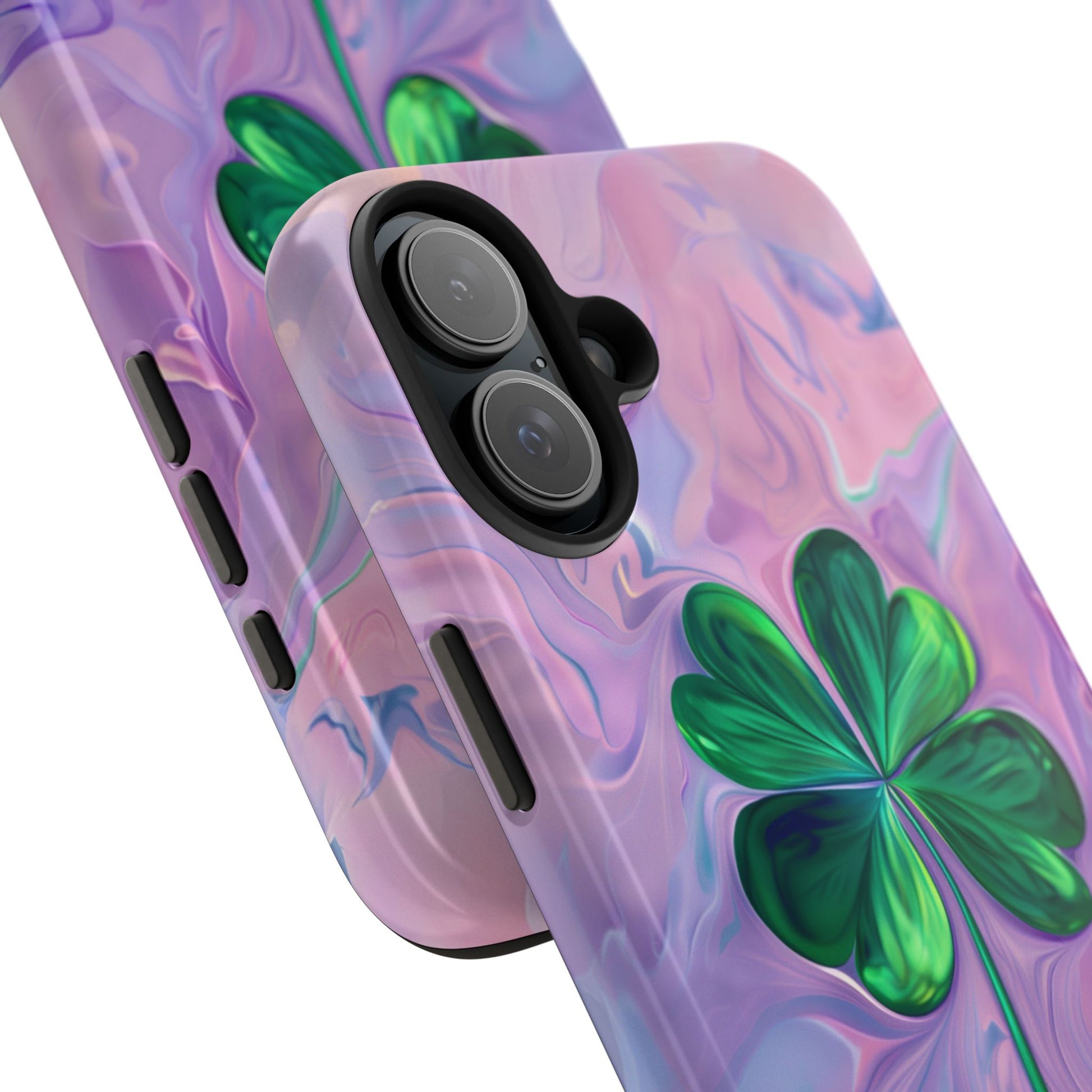 St Patrick's Day Lucky Phone Case Four Leaf Clover Durable Phone Case Good Luck Charm Protective iPhone 13 14 15 16 Pro Max Plus Galaxy