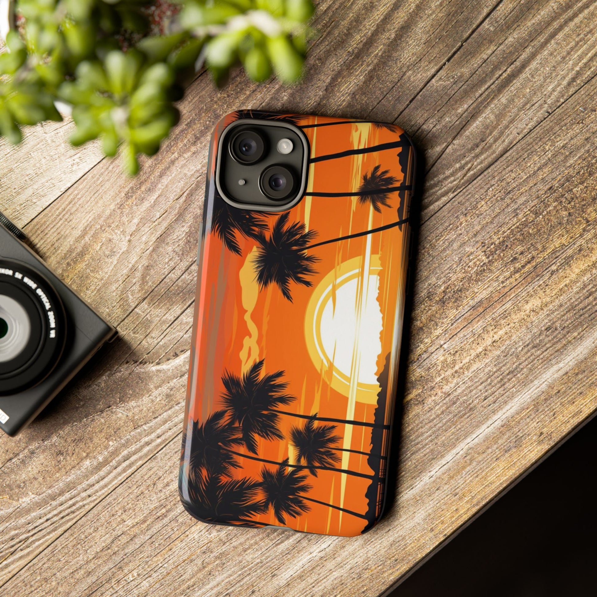 Sunset Palm Trees Tough Phone Cases for iPhone and Android