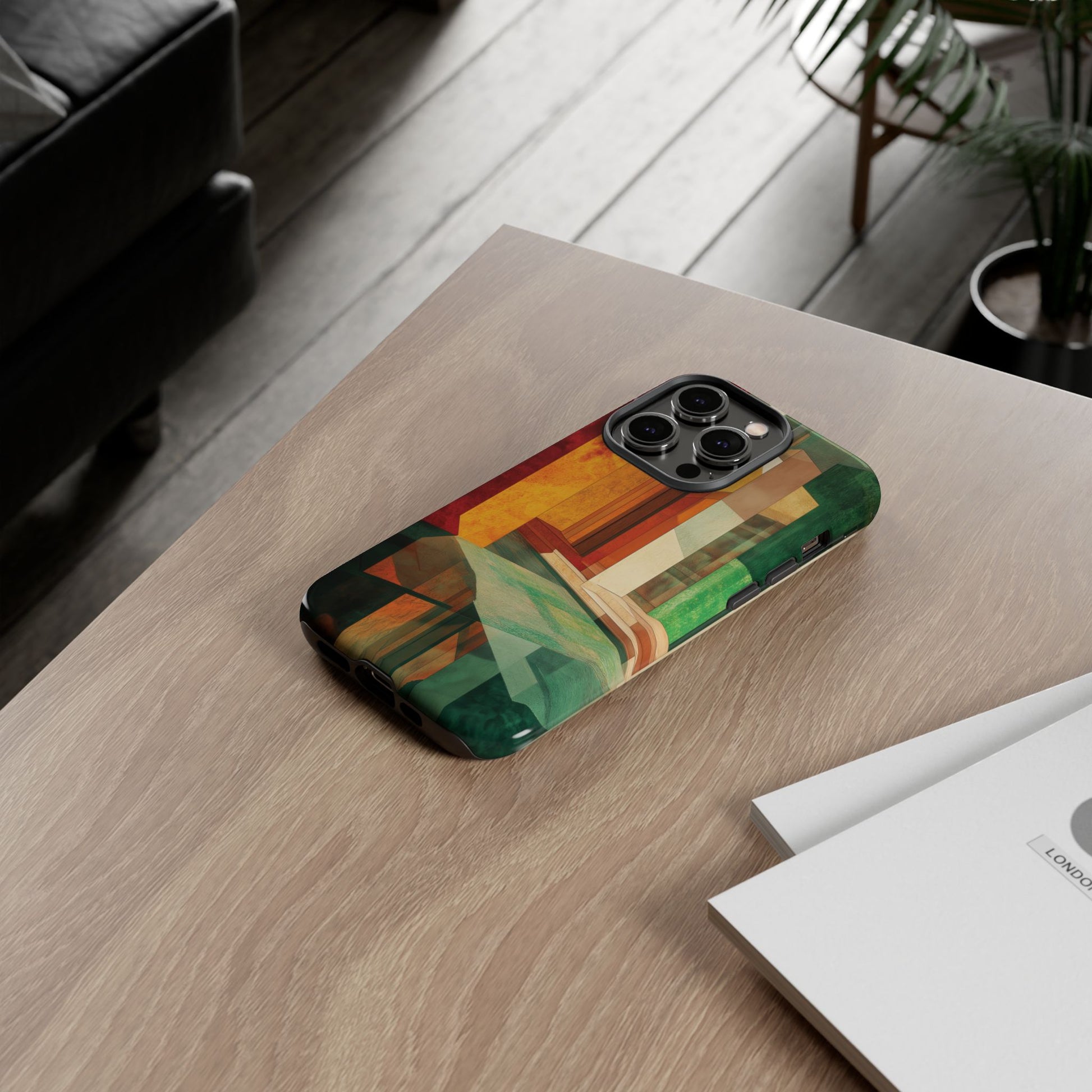 Art Deco Frank Lloyd Wright Inspired Usonian Phone Case Geometric Stained Glass Art Deco Marble Gold 13 14 15 16 iPhone Pro Max Galaxy Pixel