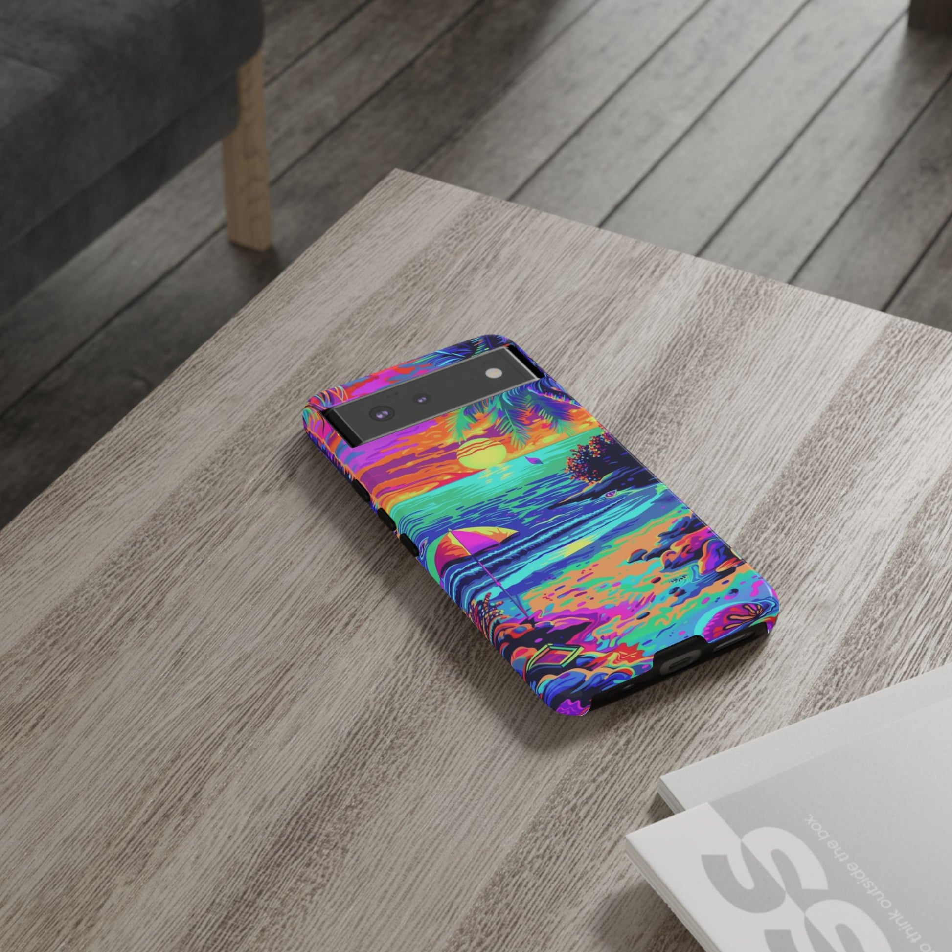 Beach Bliss: Durable Android Phone Case with Lisa Frank Style