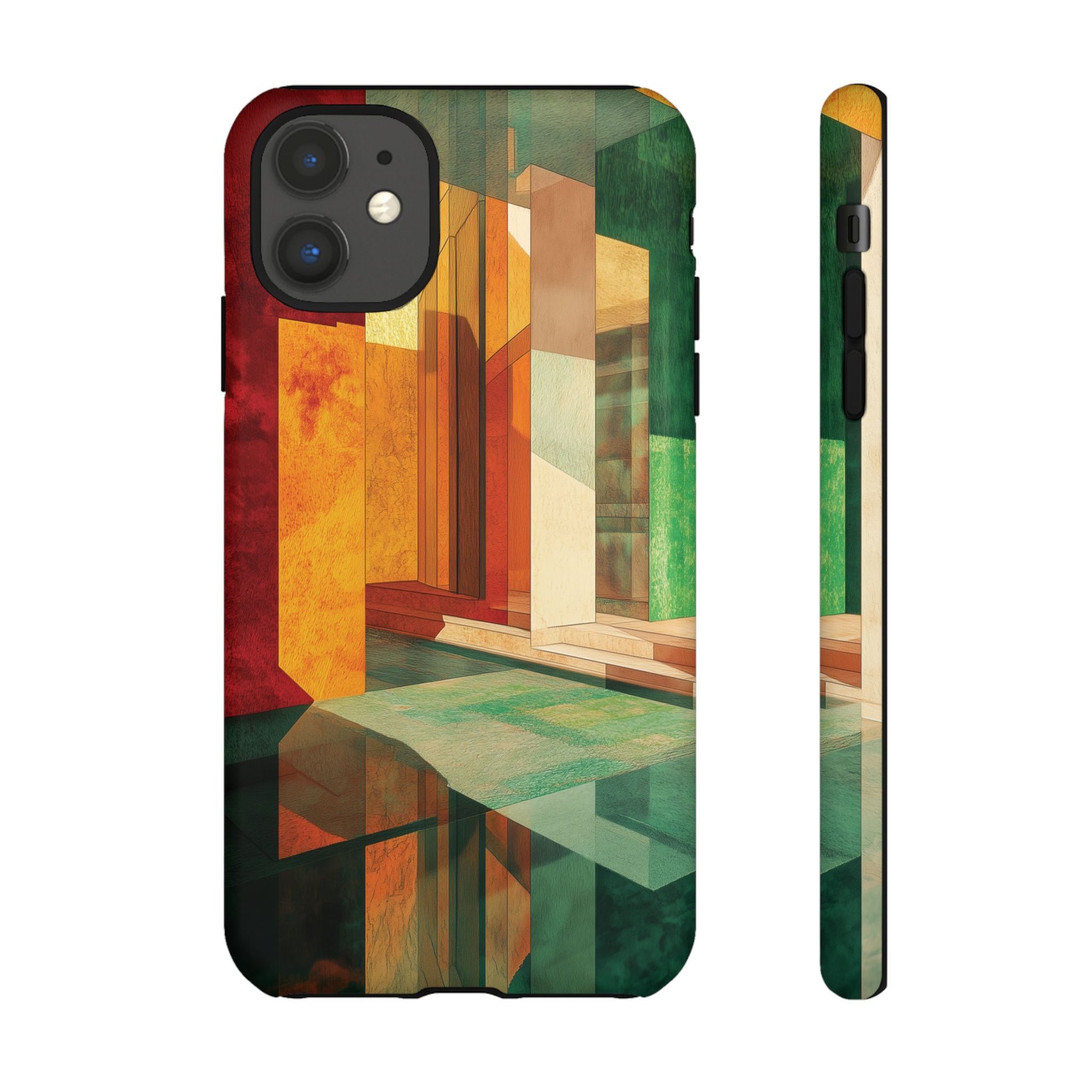 Art Deco Frank Lloyd Wright Inspired Usonian Phone Case Geometric Stained Glass Art Deco Marble Gold 13 14 15 16 iPhone Pro Max Galaxy Pixel