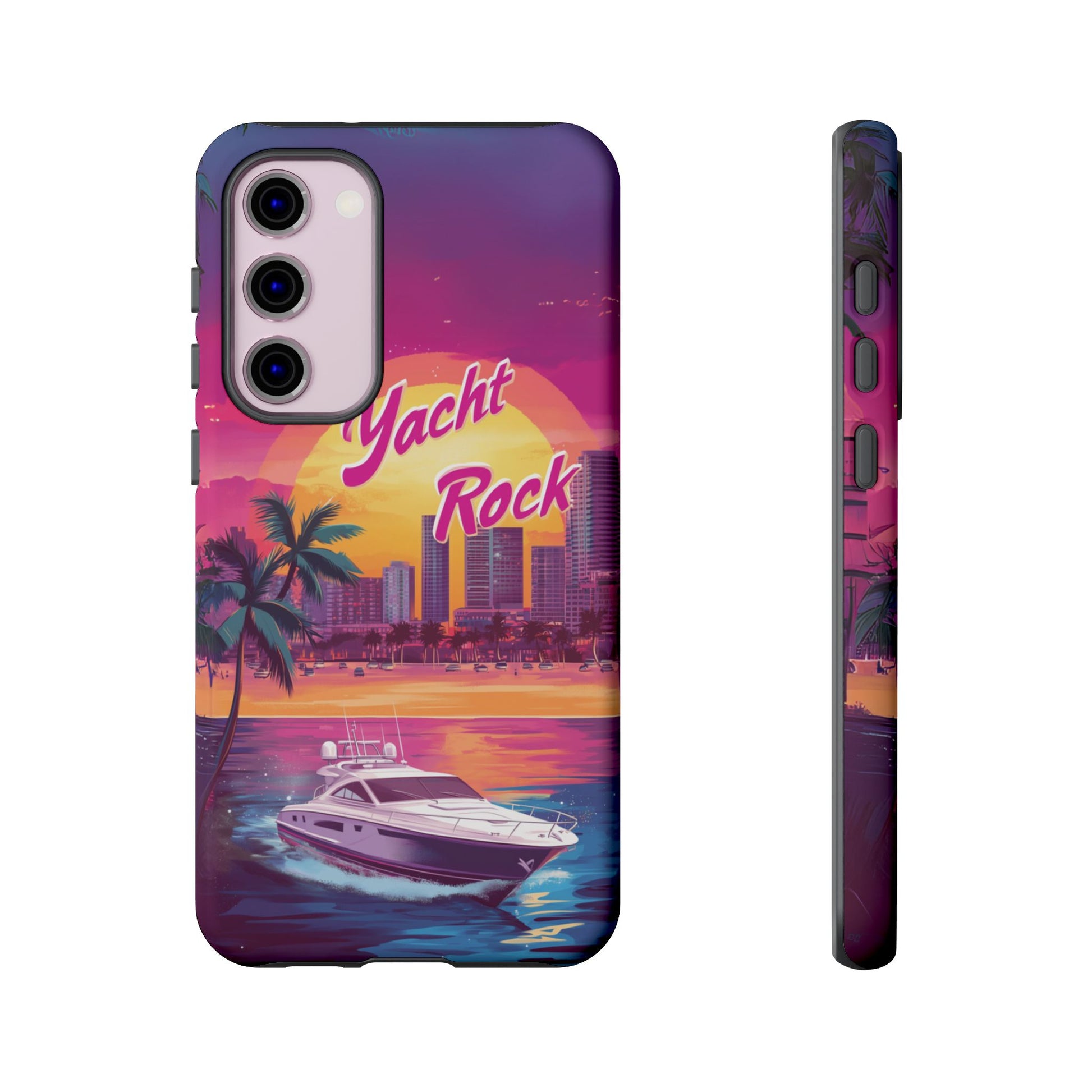 Custom Yacht Rock Phone Case iPhone 13 14 15 16 Pro Max Sunset Cruise Harbor Miami Vice Yacht Rock Gift Boating Captain South Beach Surfing