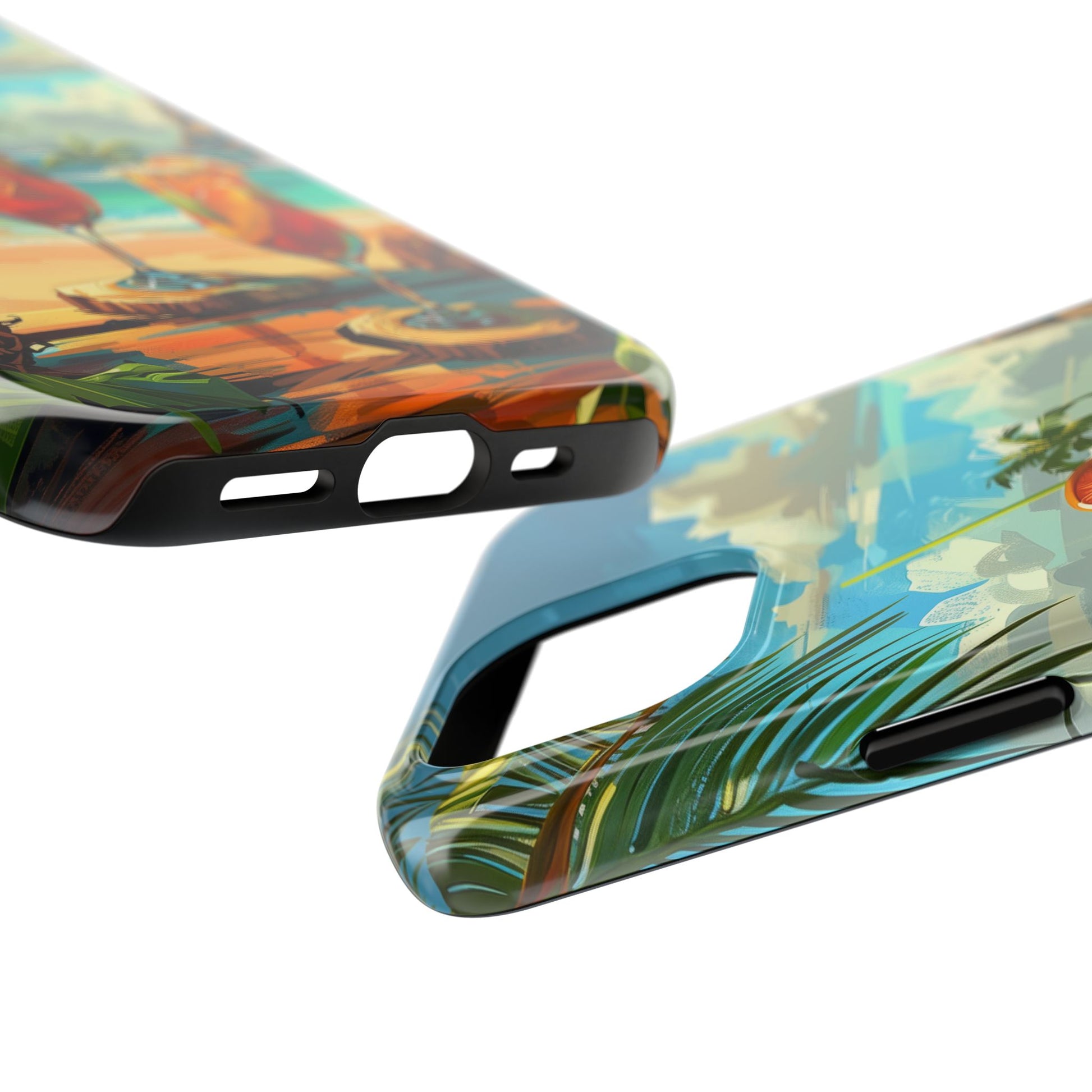 Retro Beach Scene Phone Case, Vintage Tropical Ocean iPhone Case, Summer Beach Phone Cover for iPhone, iphone 15 pro max