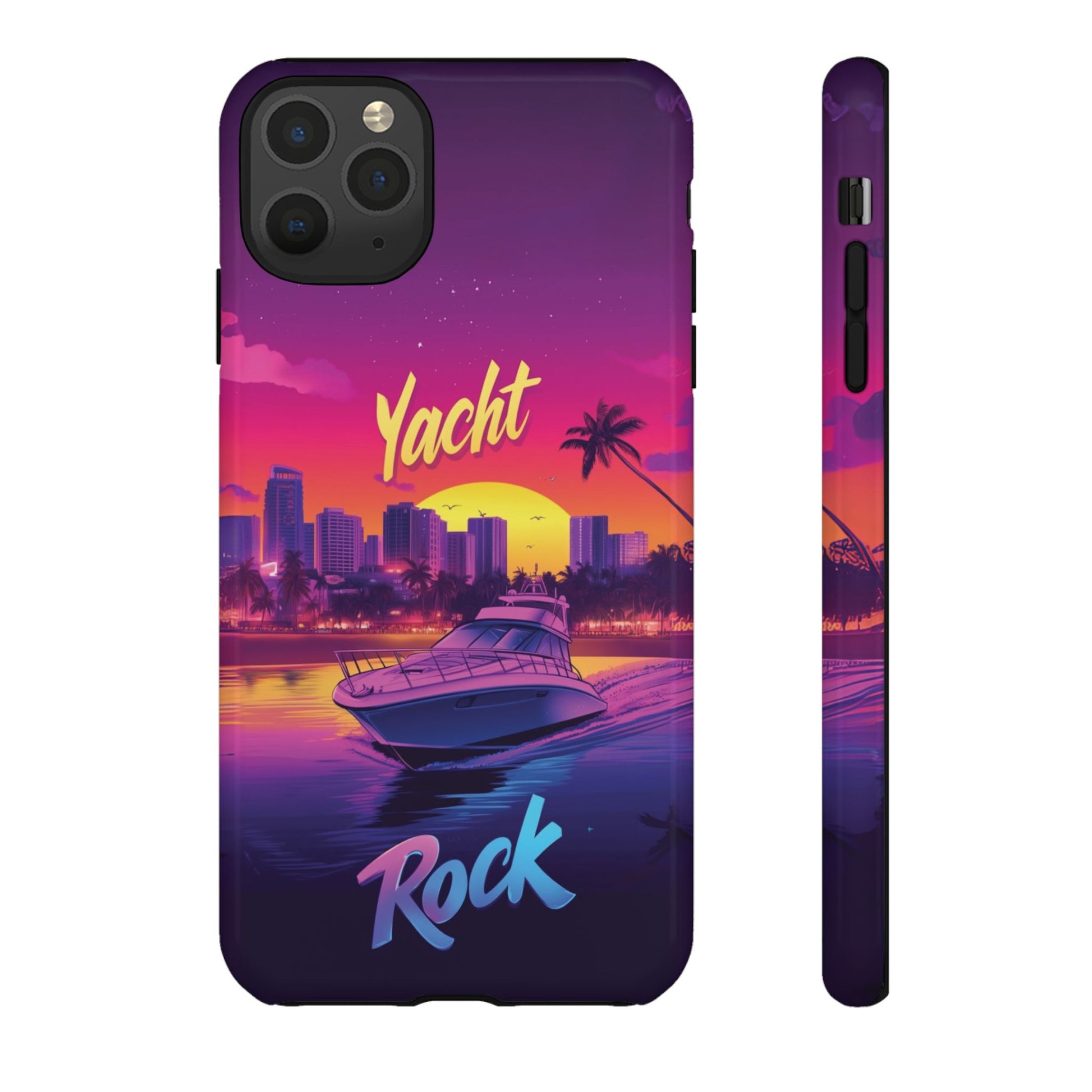 Yacht Rock Custom Phone Case iPhone 13 14 15 16 Pro Max Sunset Cruise Harbor Miami Vice Yacht Rock Gift Boating Captain South Beach Surfing