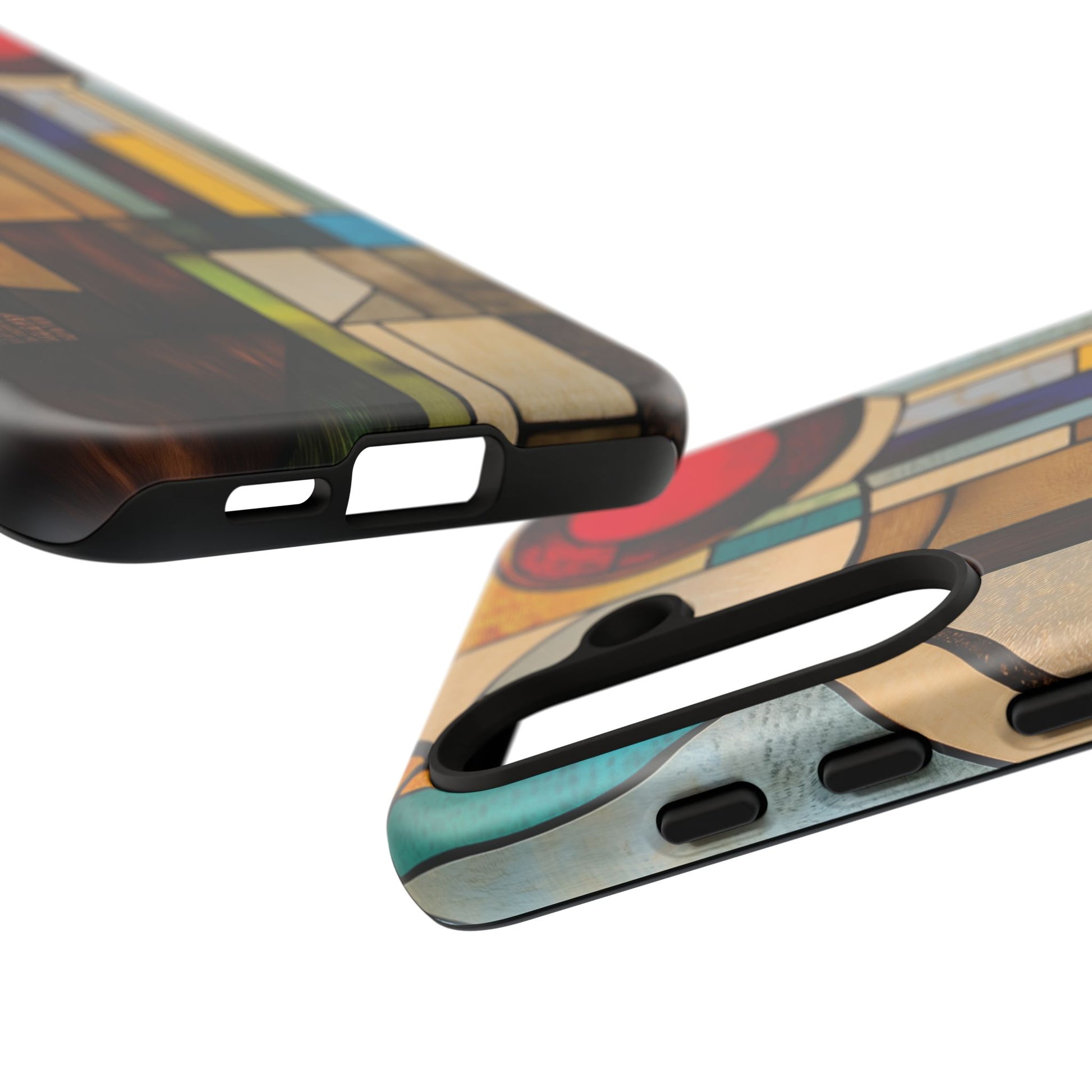 Stained Art Deco Glass Phone Case Frank Lloyd Wright Cottage Core Usonian Prairie Style Geometric Stylish  iPhone 14 15 16 Pro