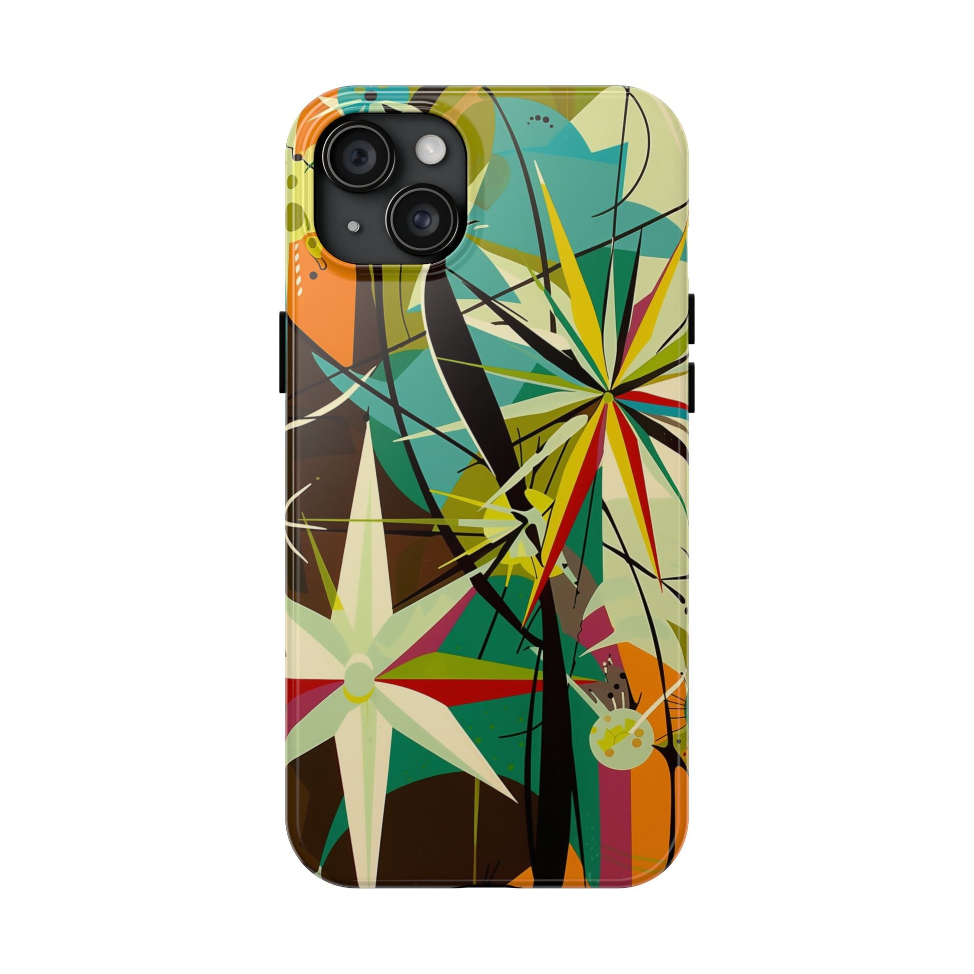 Mid Century Modern Star Design Phone Case, Earth Tone Colors, Retro Style Smartphone Cover, Vintage Phone Case, iPhone 14 Case, Apple iPhone