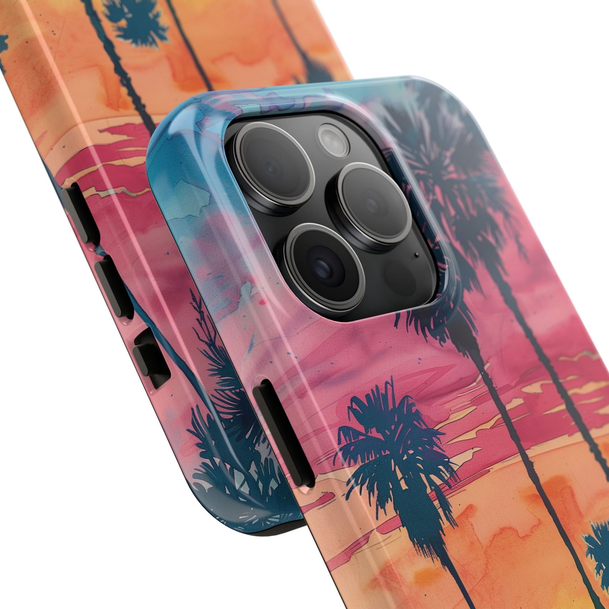 Los Angeles Sunset iPhone Case, Golden Hour Scenic View, Hollywood Hills Sunset Phone Case, Palm Trees Phone Case, iphone 15 pro max case
