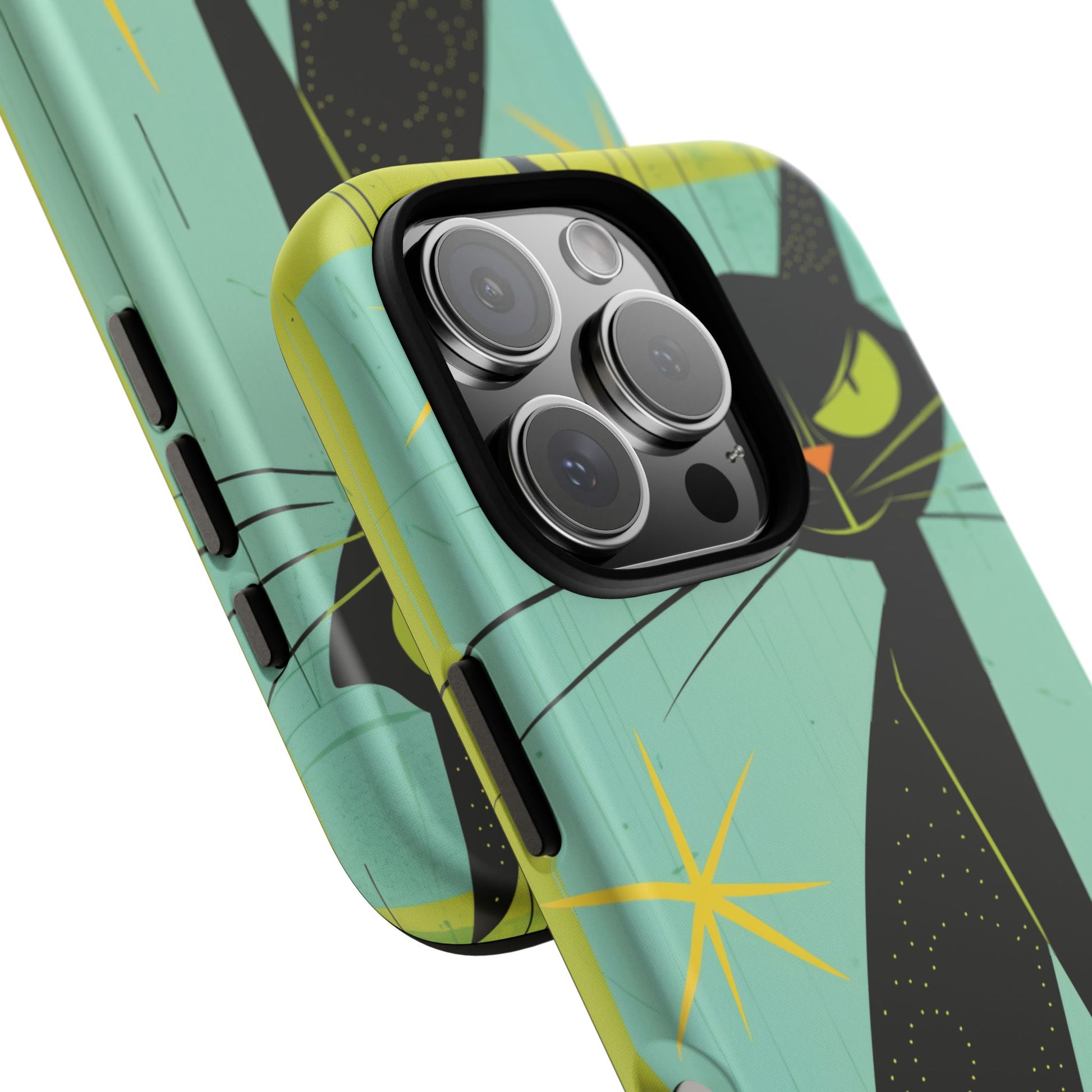 Mid-Century Modern Phone Case, Mid Mod Android Case, Atomic Cats Android Case, Retro Chic Smartphone Cover, Unique Artistic Phone Accessory