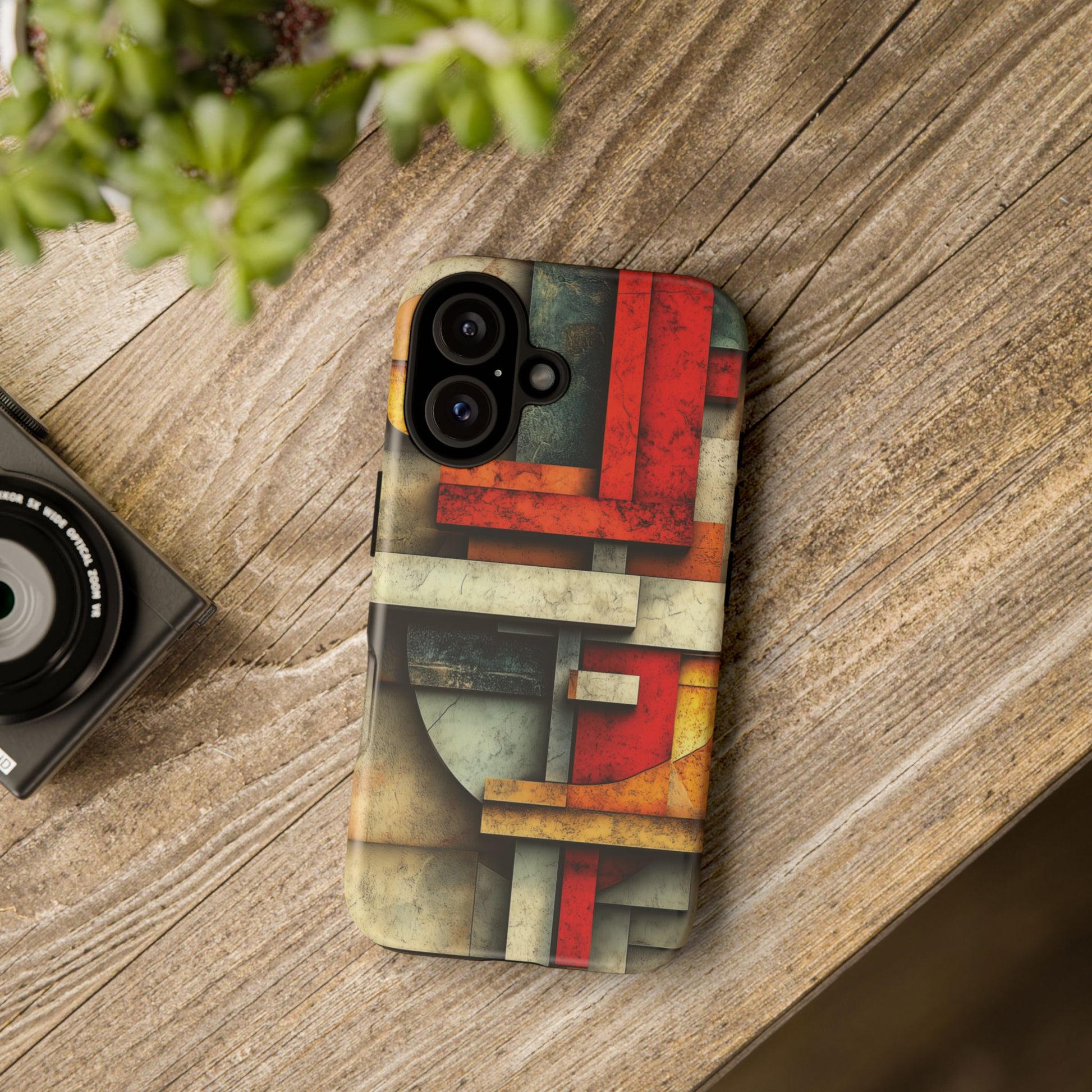 Red Prairie Style Frank Lloyd Wright Usonian Phone Case Geometric Stained Glass Art Deco Marble Gold 13 14 15 16 iPhone Pro Max Galaxy Pixel