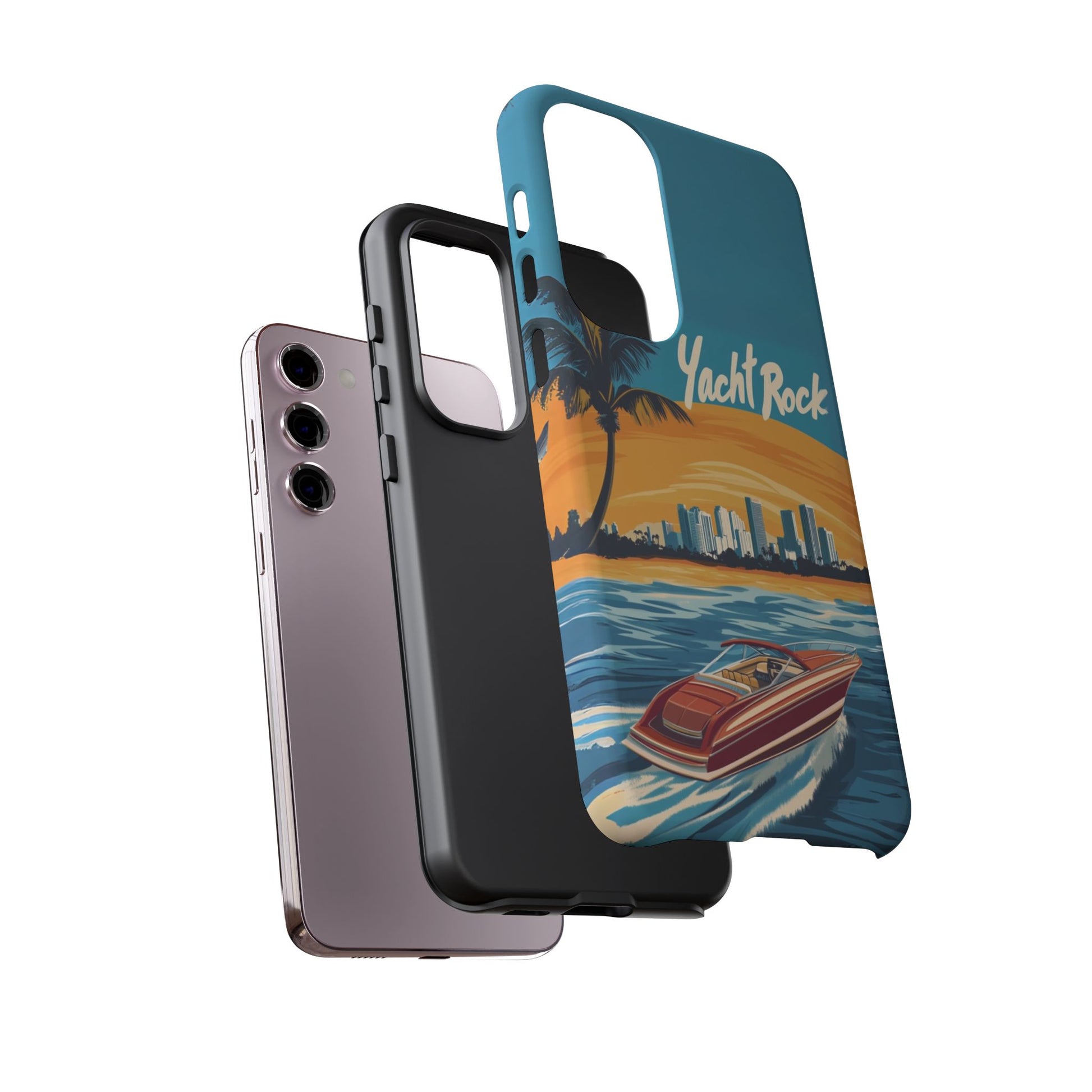 Yacht Rock Phone Case Custom iPhone 13 14 15 16 Pro Max Sunset Cruise Harbor Miami Vice Yacht Rock Gift Boating Captain South Beach Surfing