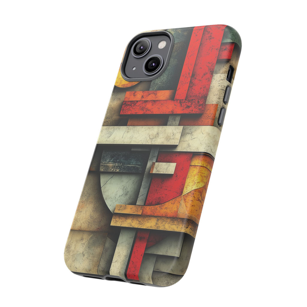 Red Prairie Style Frank Lloyd Wright Usonian Phone Case Geometric Stained Glass Art Deco Marble Gold 13 14 15 16 iPhone Pro Max Galaxy Pixel