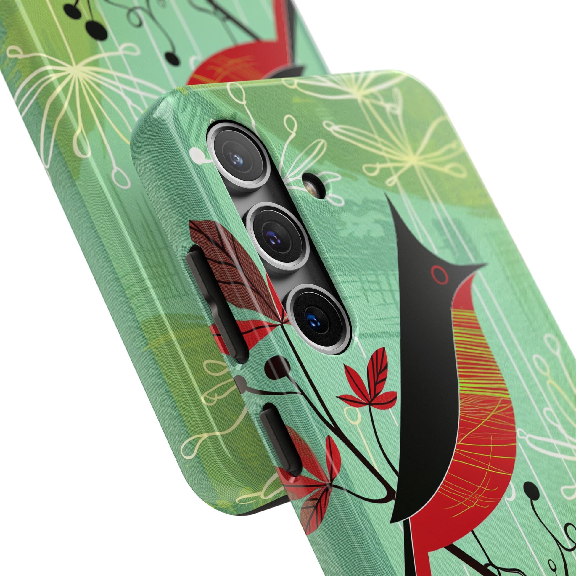 Mid Century Modern Animal Phone Case, Atomic Birds, Bird Iphone Case,Earth Tone Colors, Retro Style Smartphone Cover, iphone 14 Case, Apple