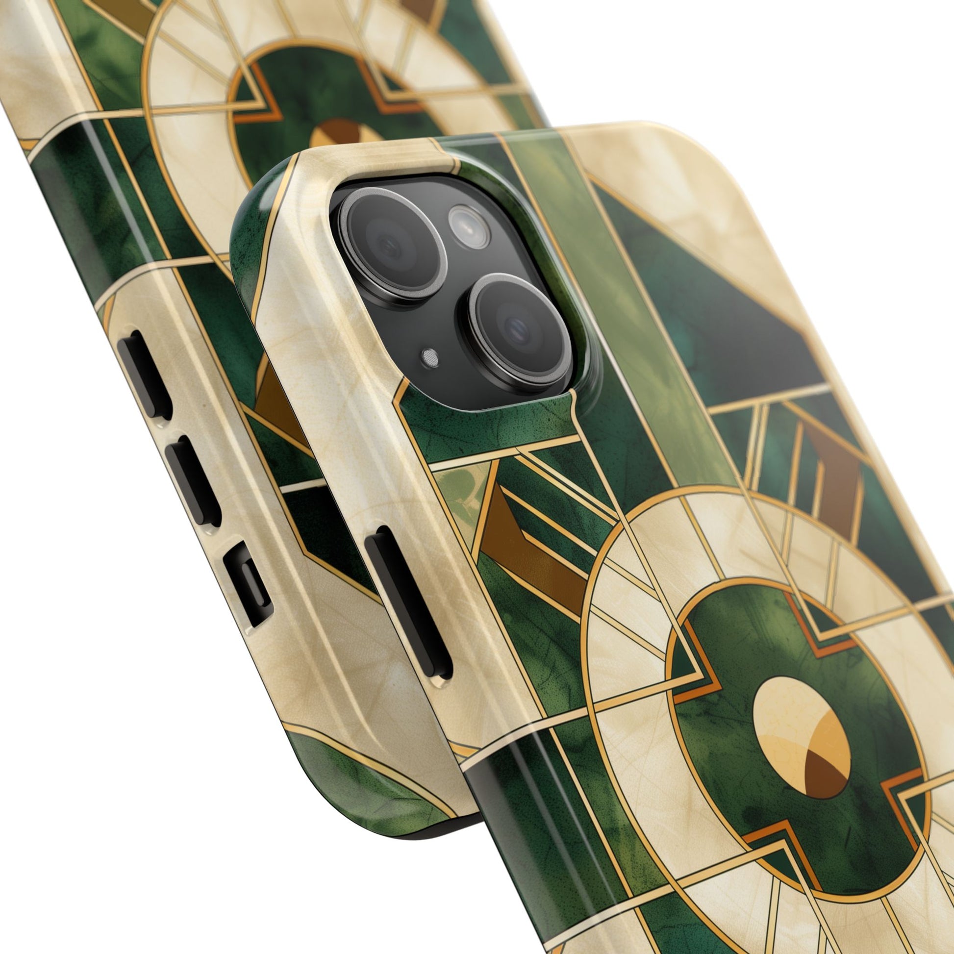 Green Frank Lloyd Wright Inspired Phone Case - Geometric Elegance for iPhone Models