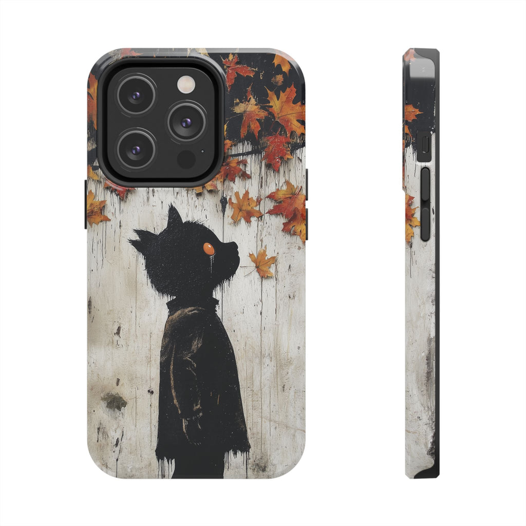 Fall Autumn Artistic Halloween Wolf Boy Gothic Dark Academia Street Art Urban Graffiti Phone Case Street iPhone 15 Pro Max Samsung Galaxy