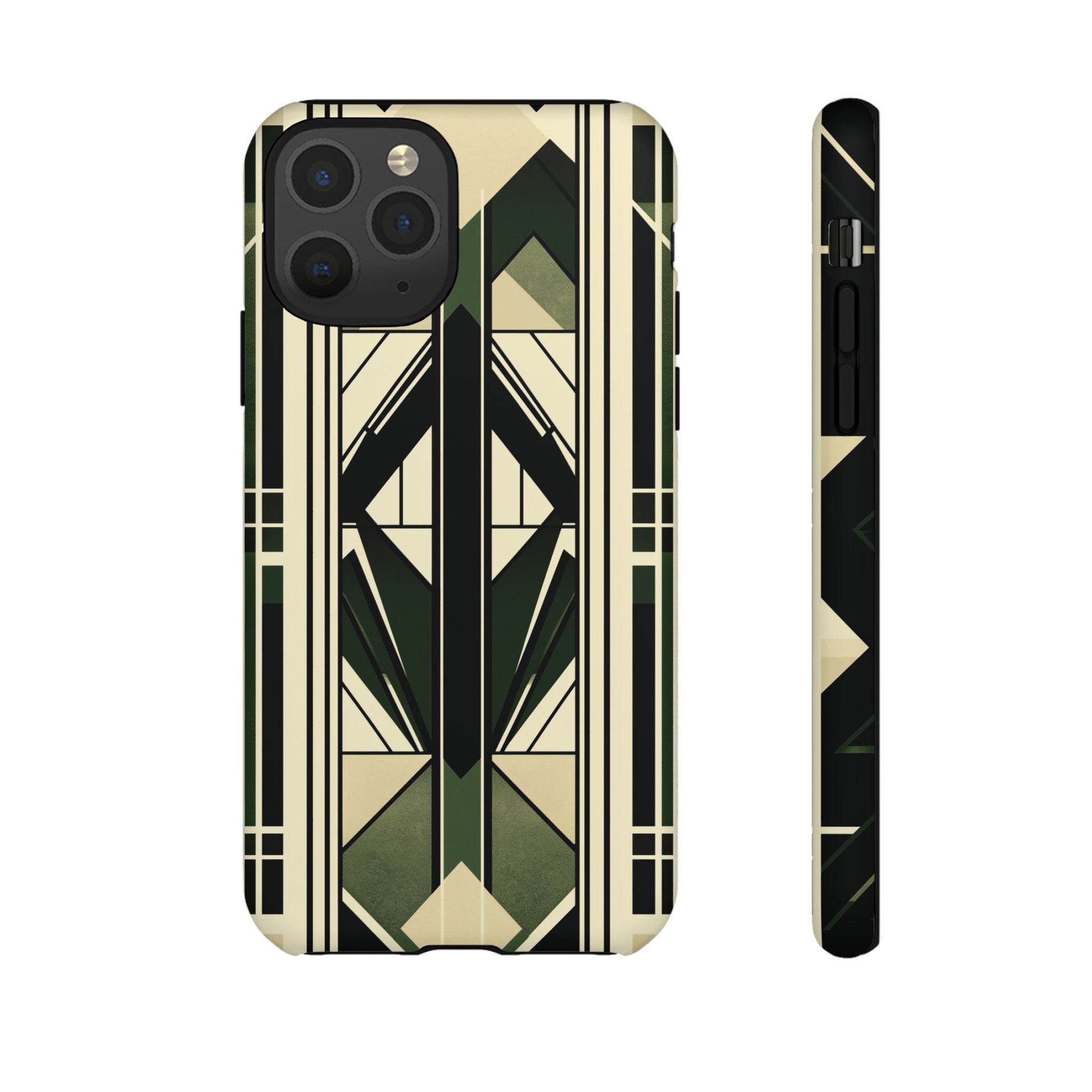 Dark Green Frank Lloyd Wright Inspired Phone Case Geometric Stained Glass Art Deco Marble Gold 13 14 15 16 iPhone Pro Max Galaxy Pixel