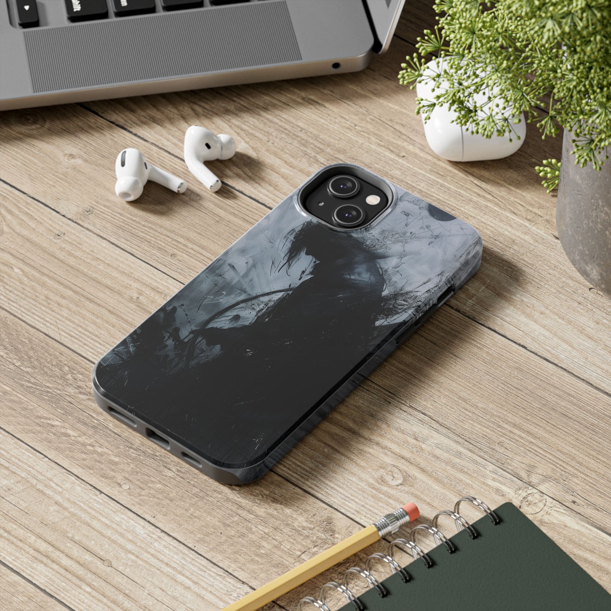 Gothic Art Phone Case Silhouette, Sandman Phone Case, Moon and Tarot Phone Case, Halloween Spooky Season, Dark Academia iPhone 15 Pro Max