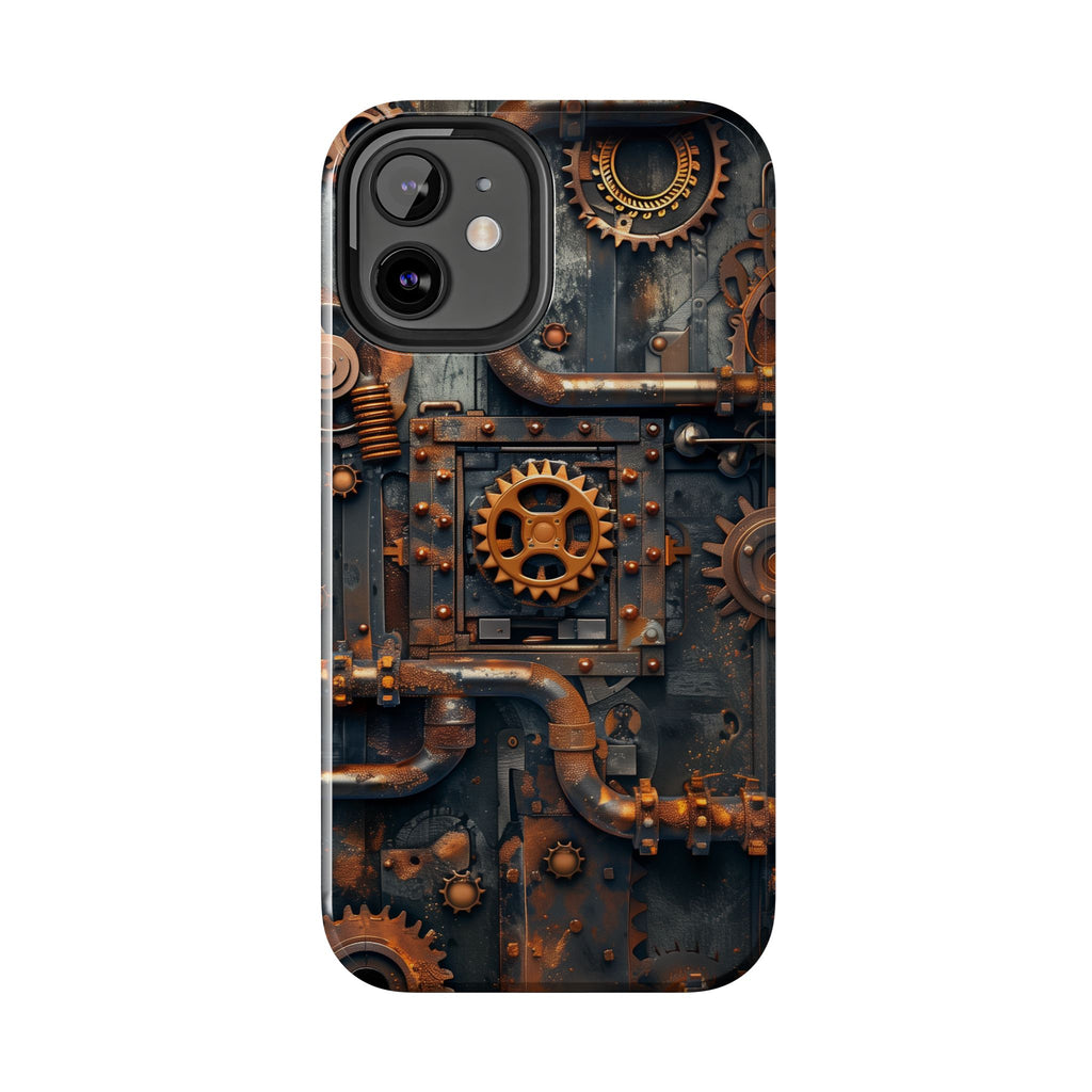 Steampunk Phone Case - Industrial Style Cover with Pipes and Cogs - Unique Steampunk Accessory for Your Phone