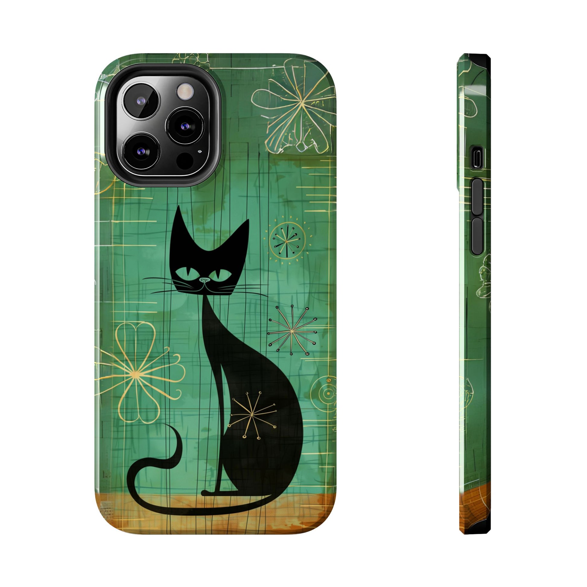 Mid-Century Modern Phone Case-Case, Mid Mod iPhone Case, Atomic Cats iPhone Case, Retro Chic Smartphone Cover, Unique Phone Case
