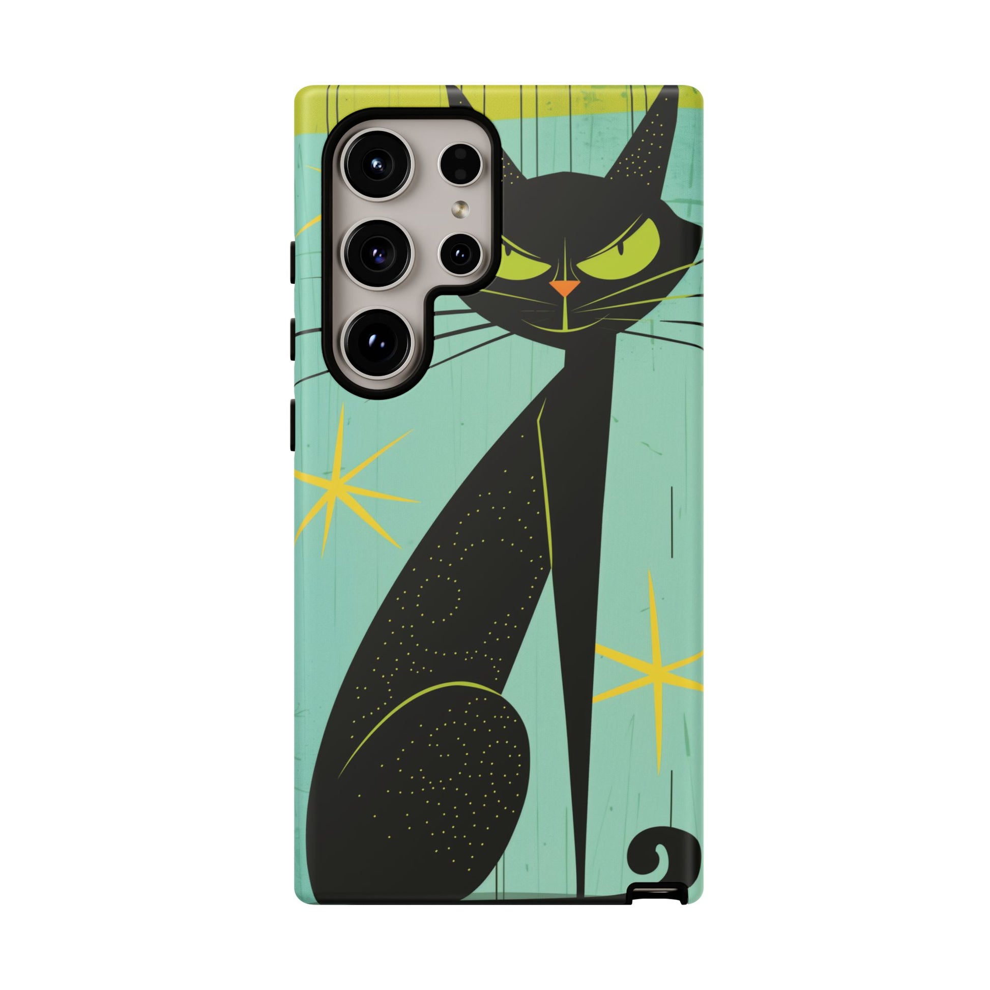 Mid-Century Modern Phone Case, Mid Mod Android Case, Atomic Cats Android Case, Retro Chic Smartphone Cover, Unique Artistic Phone Accessory