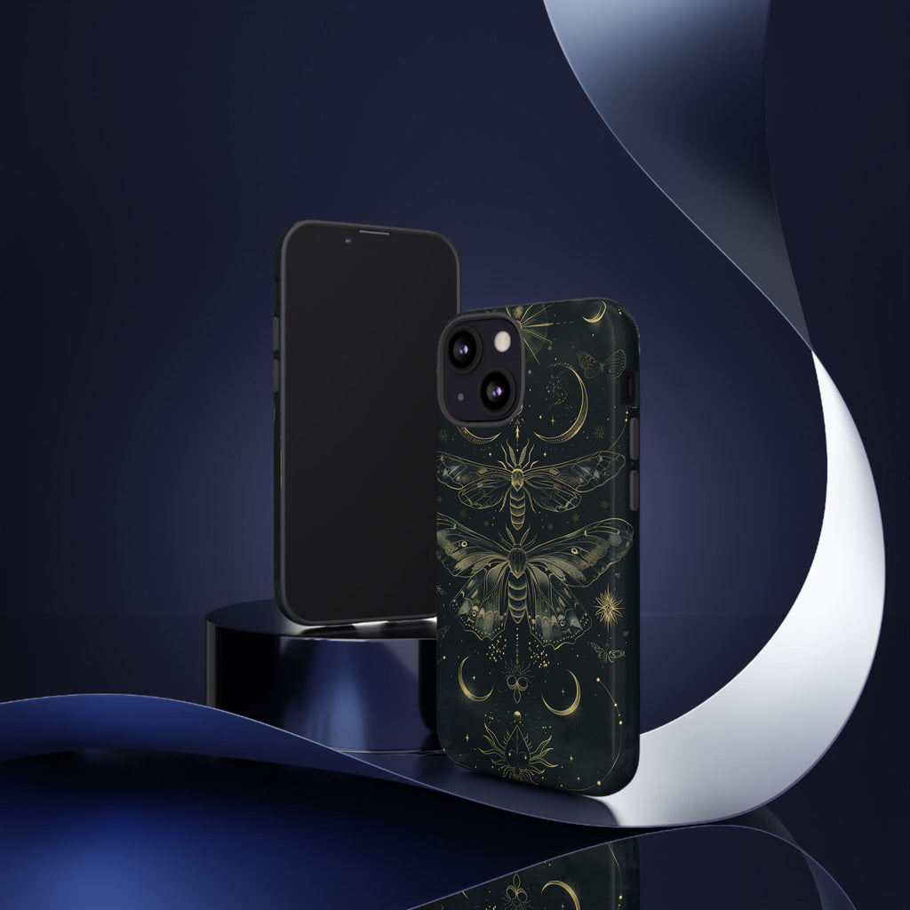 Celestial Dark Academia Phone Case Magical Moth Vintage Witchcraft Cover Esoteric Nature Art iPhone 13 14 15 16 Pro Max Samsung Pixel 8