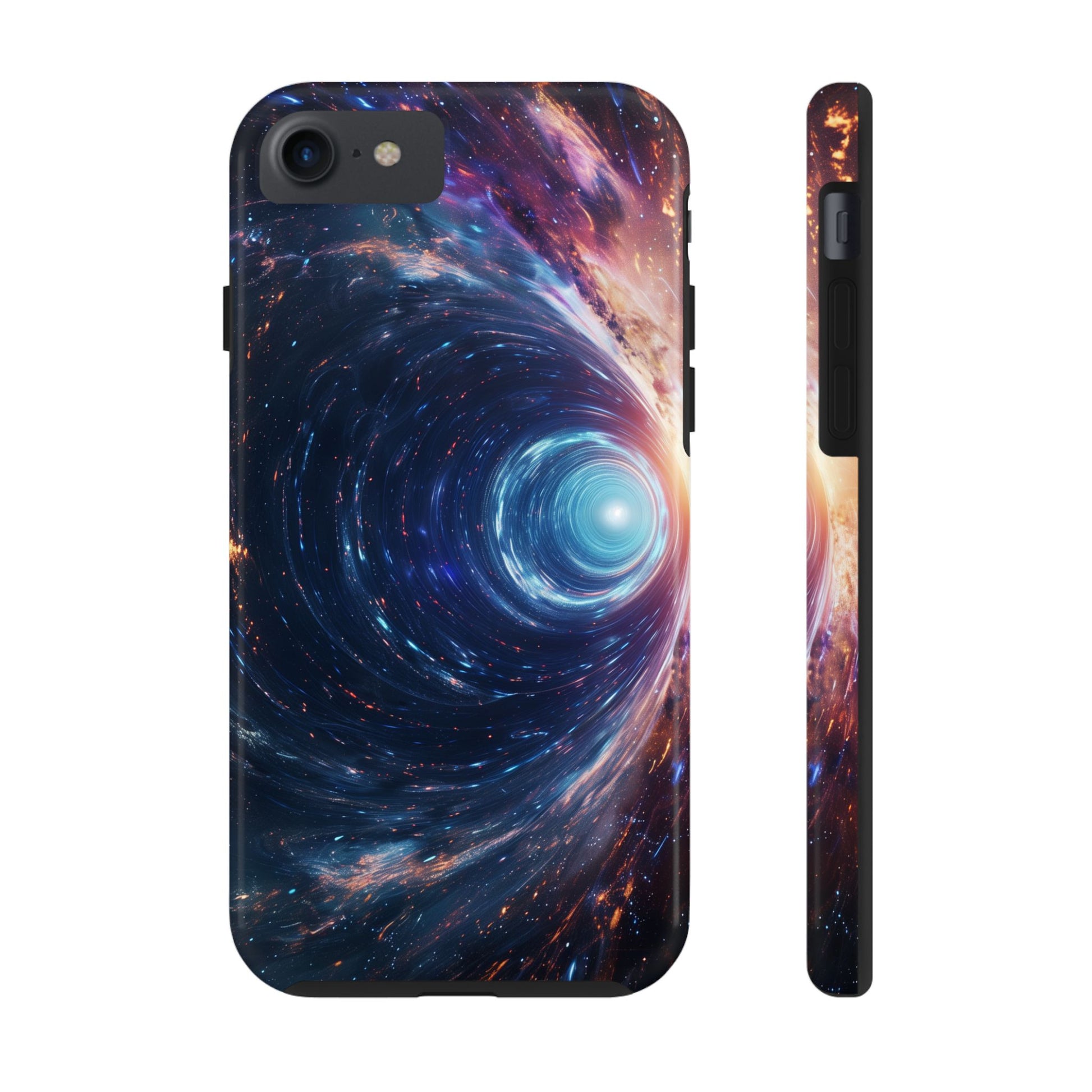 Geeky iPhone Case - Space Geek Case - Space Wormholes Phone Case - Cosmic Galaxy Cover with Futuristic Wormhole Design - Sci-Fi iphone Case