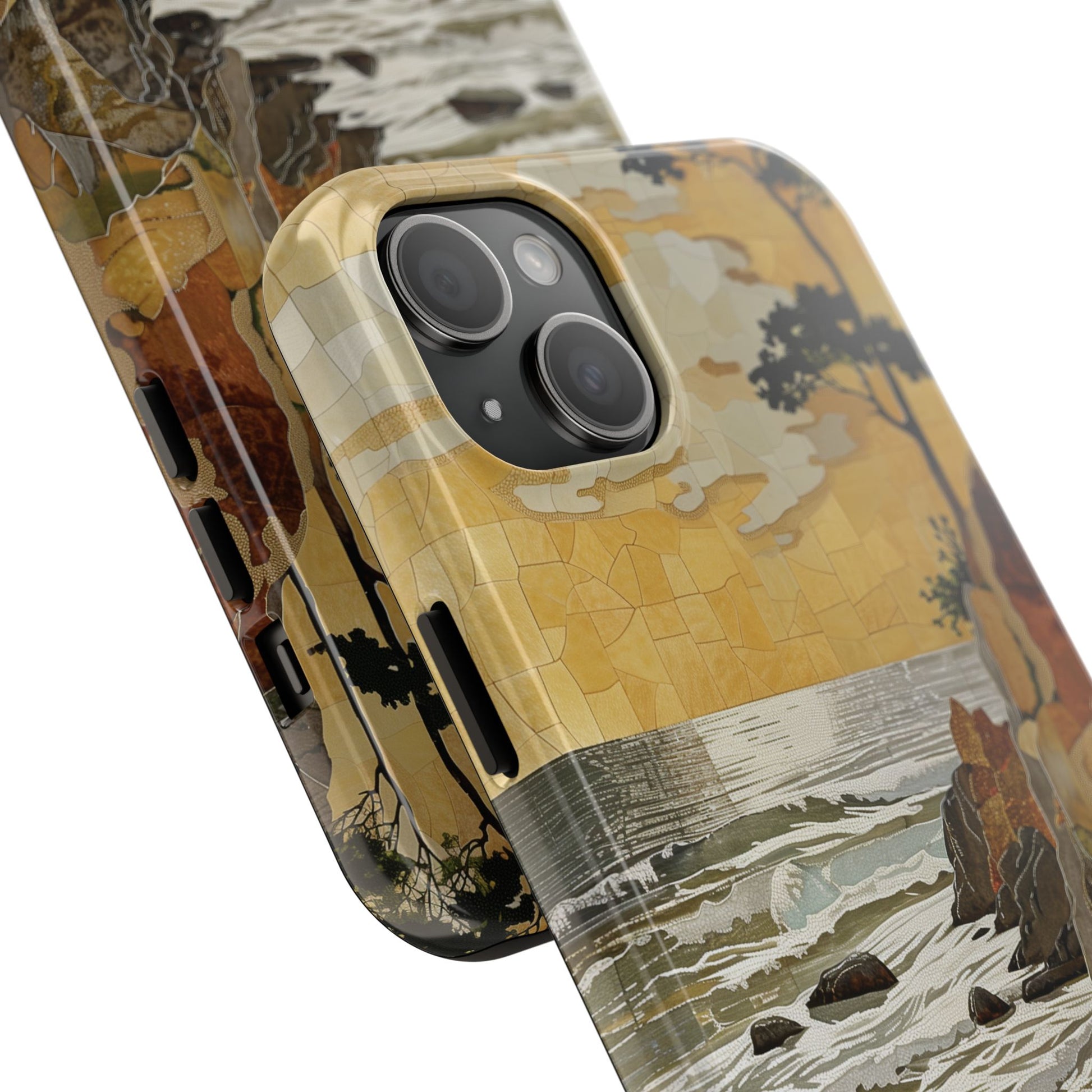 Retro Beach Scene Phone Case, Vintage Tropical Ocean iPhone Case, Summer Beach Phone Cover for iPhone, iphone 15 pro max