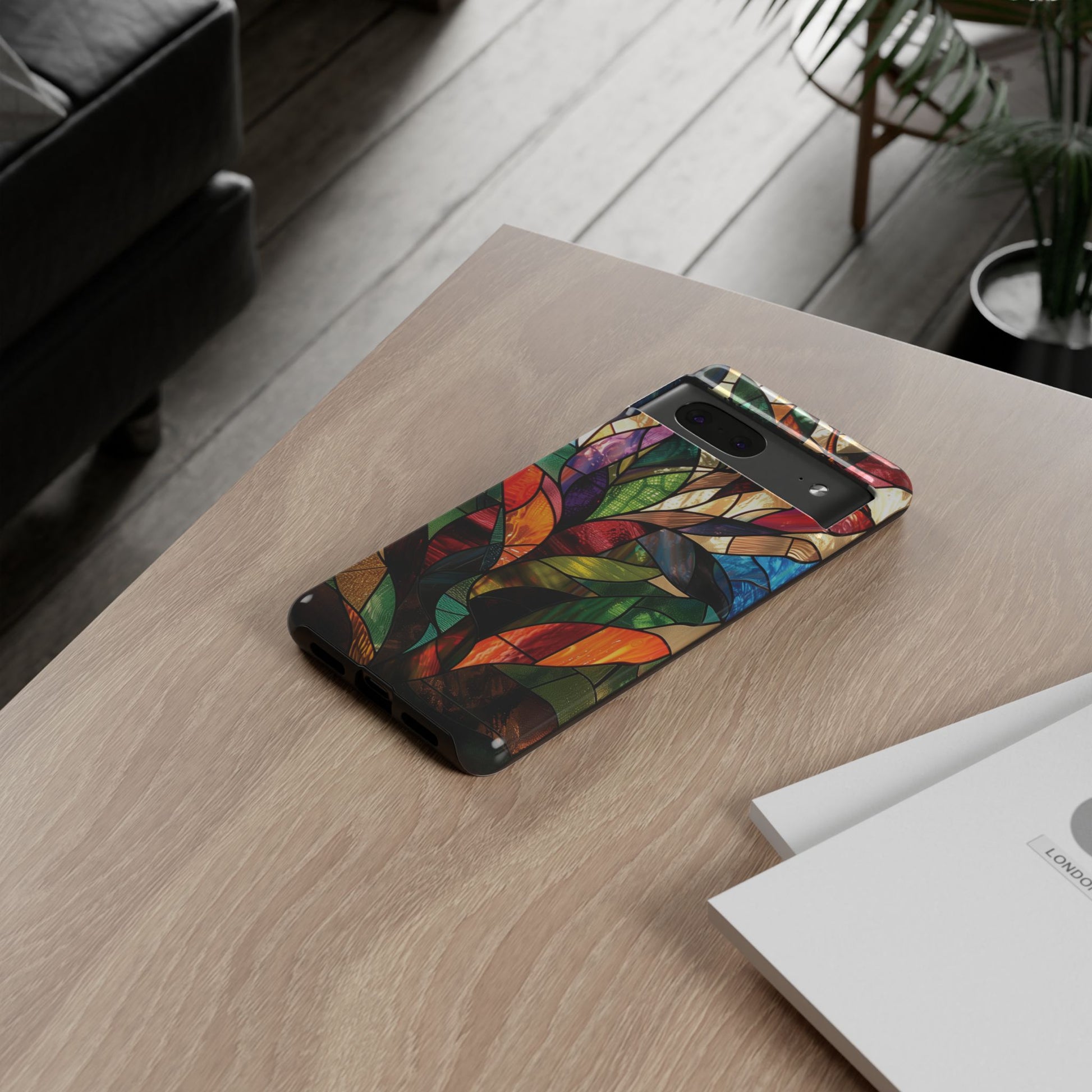 Frank Lloyd Wright Inspired Stained Glass Phone Case Mid Mod Geometric Artistic Architectural Design Art Deco iphone 13 14 15 16 Pro Max