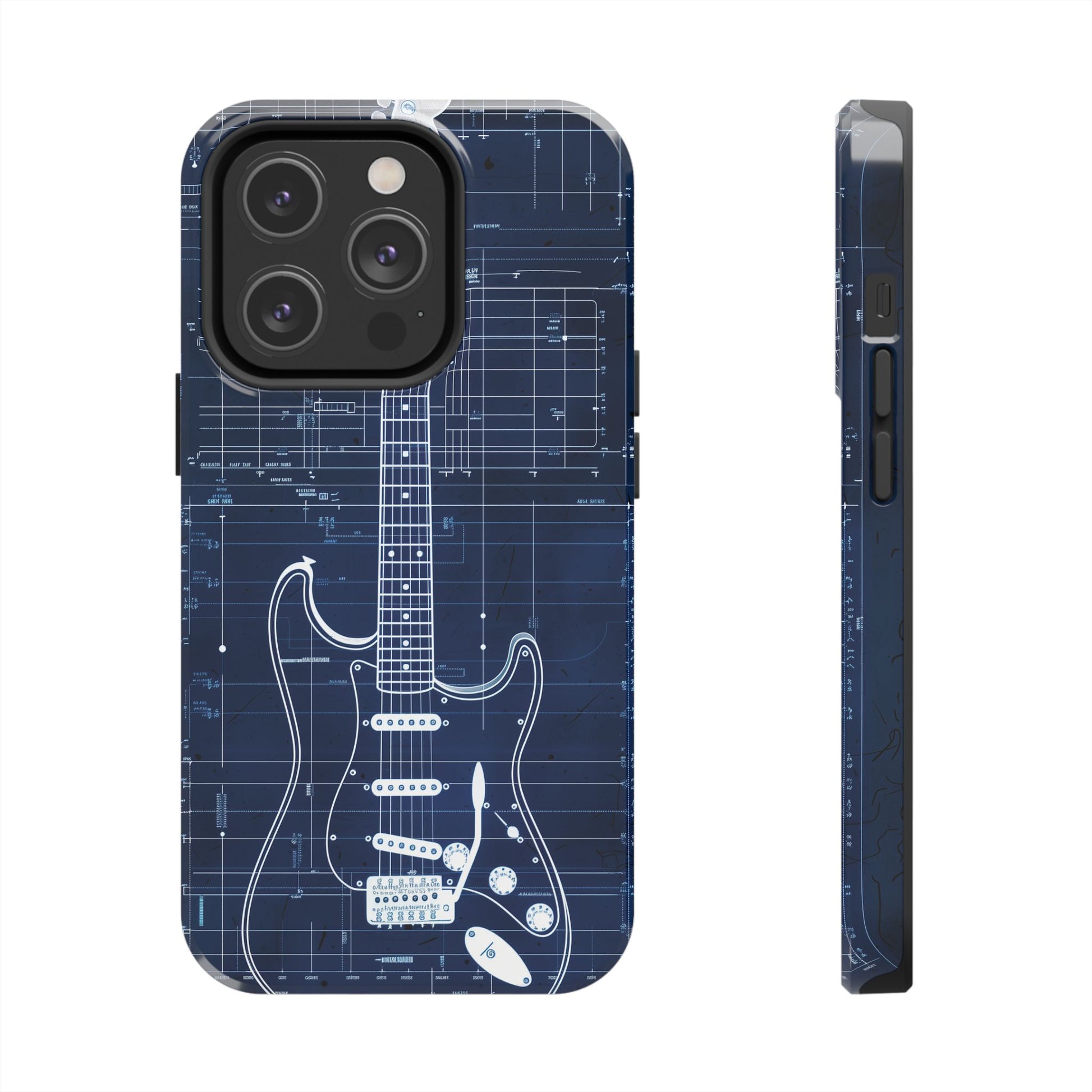 Guitar Phone Case, Guitar Blueprint iPhone Cover, Vintage Guitar Design, Custom iPhone Covers, Rock Music Phone Accessories, Musician Gift