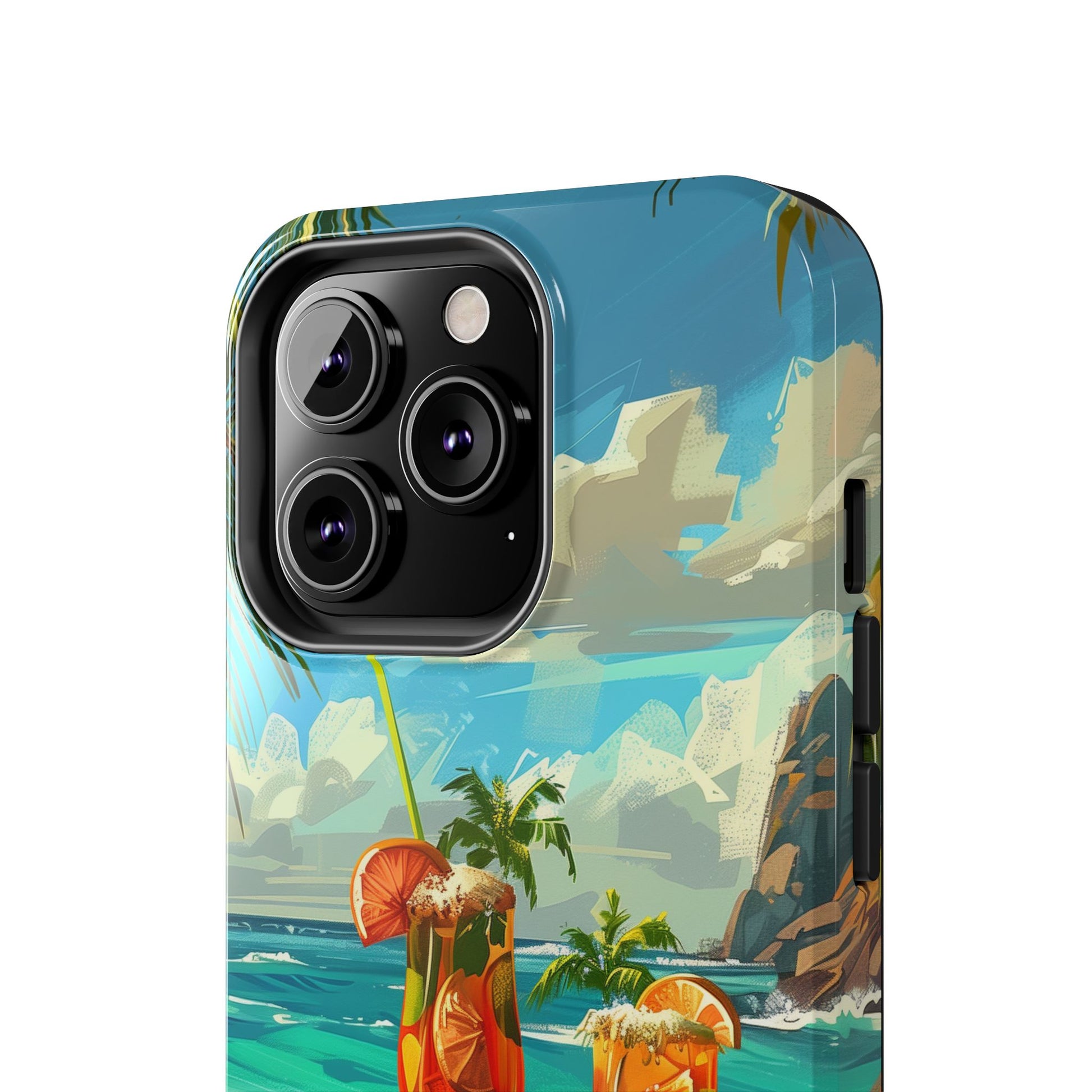 Retro Beach Scene Phone Case, Vintage Tropical Ocean iPhone Case, Summer Beach Phone Cover for iPhone, iphone 15 pro max