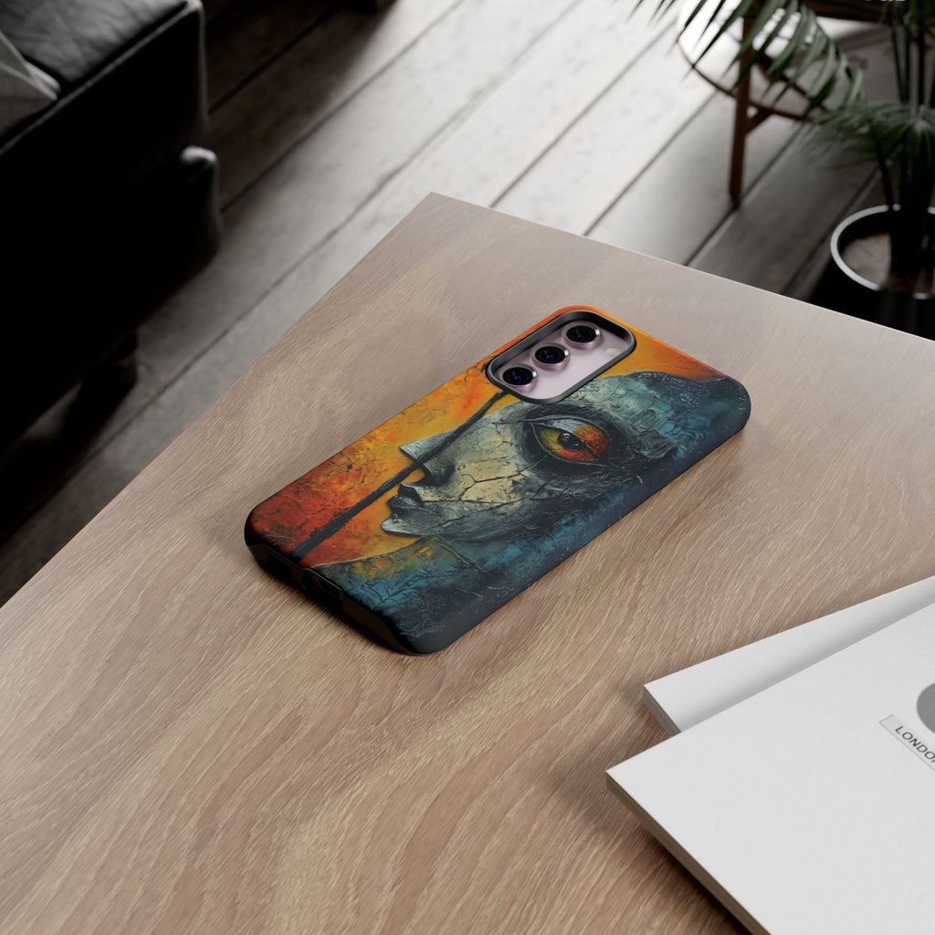 Surrealist Art Phone Case Salvador Dali Style Face Tough Case Unique Artistic 3D Textured Look Surrealism Gift Art iPhone 13 14 15 16