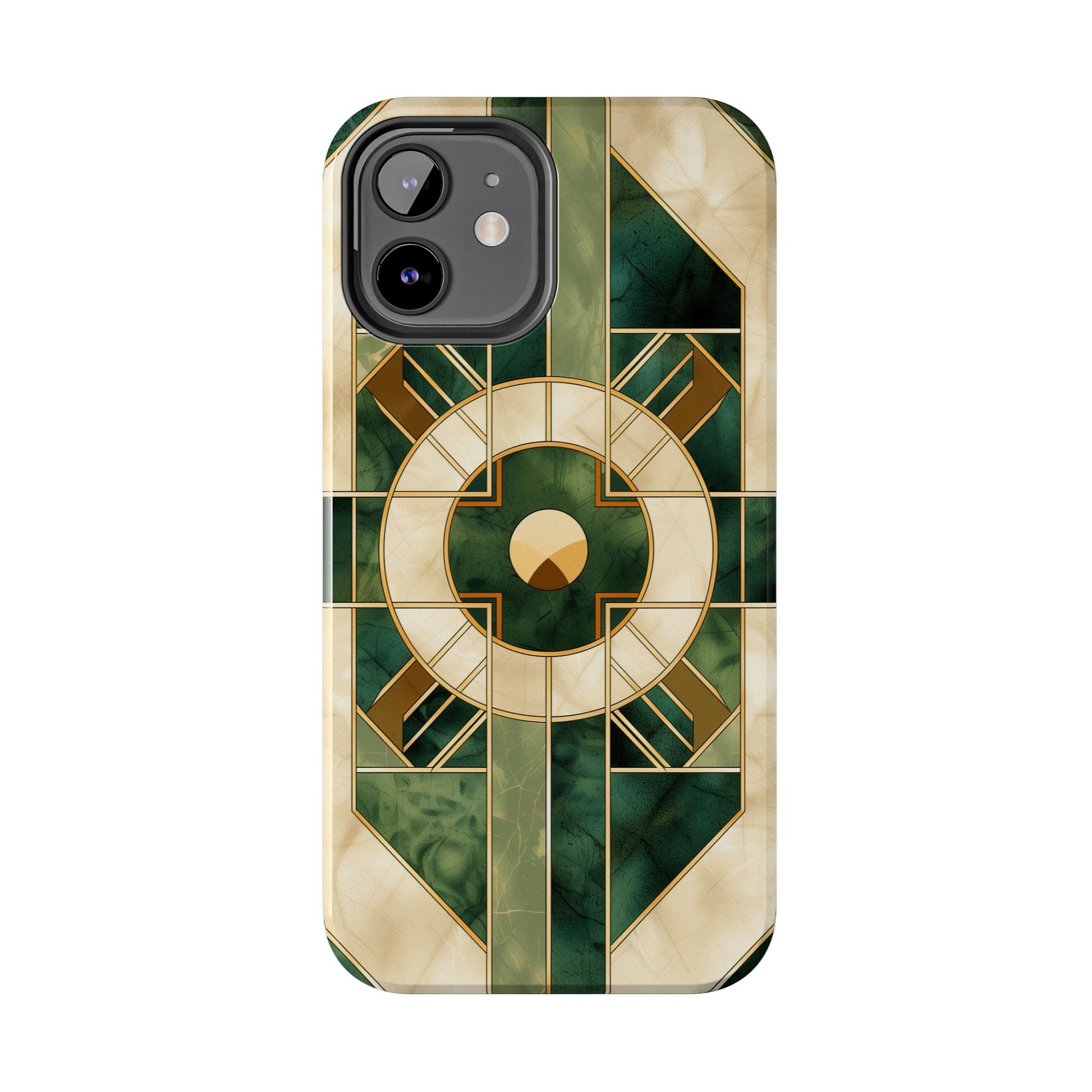 Green Frank Lloyd Wright Inspired Phone Case - Geometric Elegance for iPhone Models
