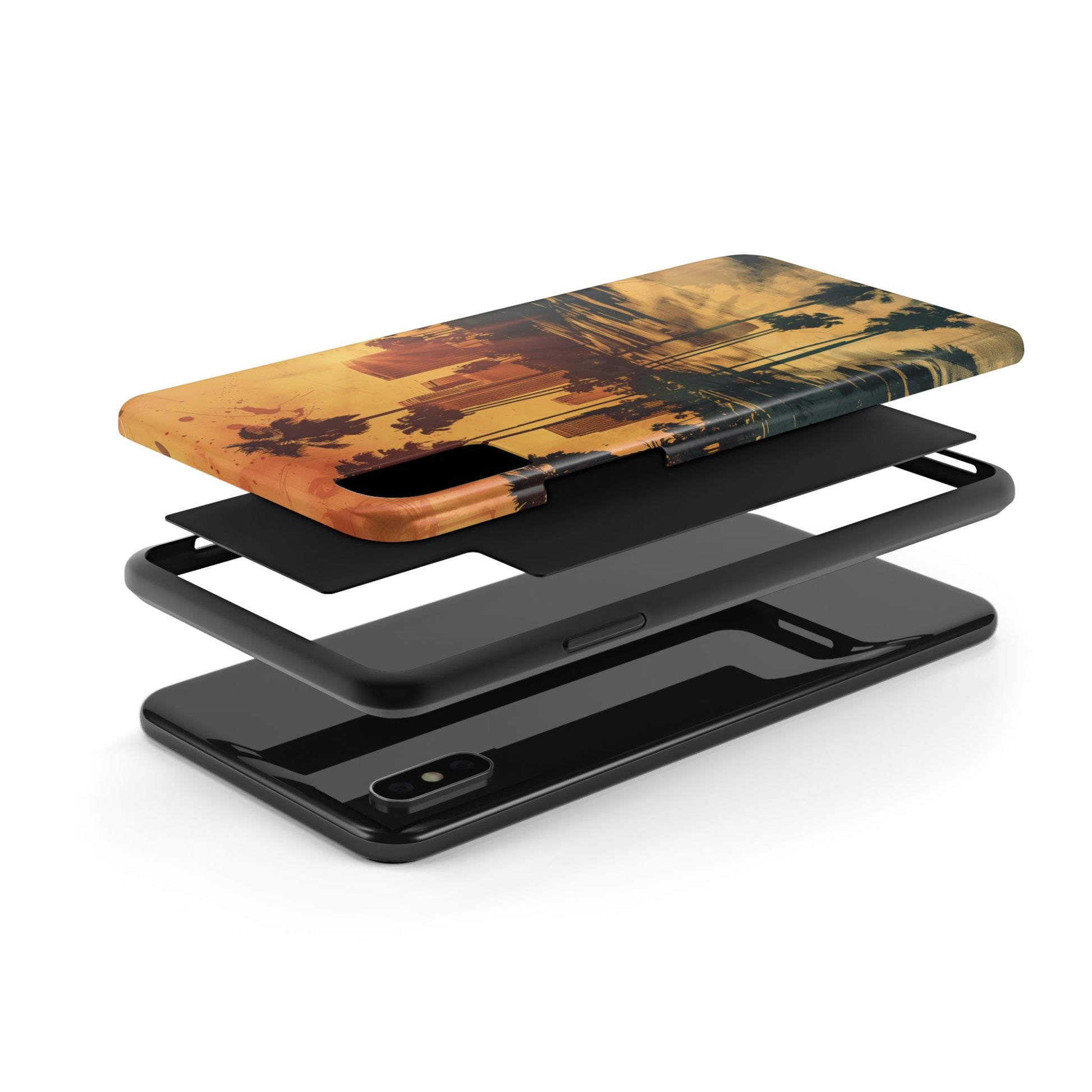 Los Angeles Sunset iPhone Case, Golden Hour Scenic View, Hollywood Hills Sunset Phone Case, Palm Trees Phone Case, iphone 15 pro max case