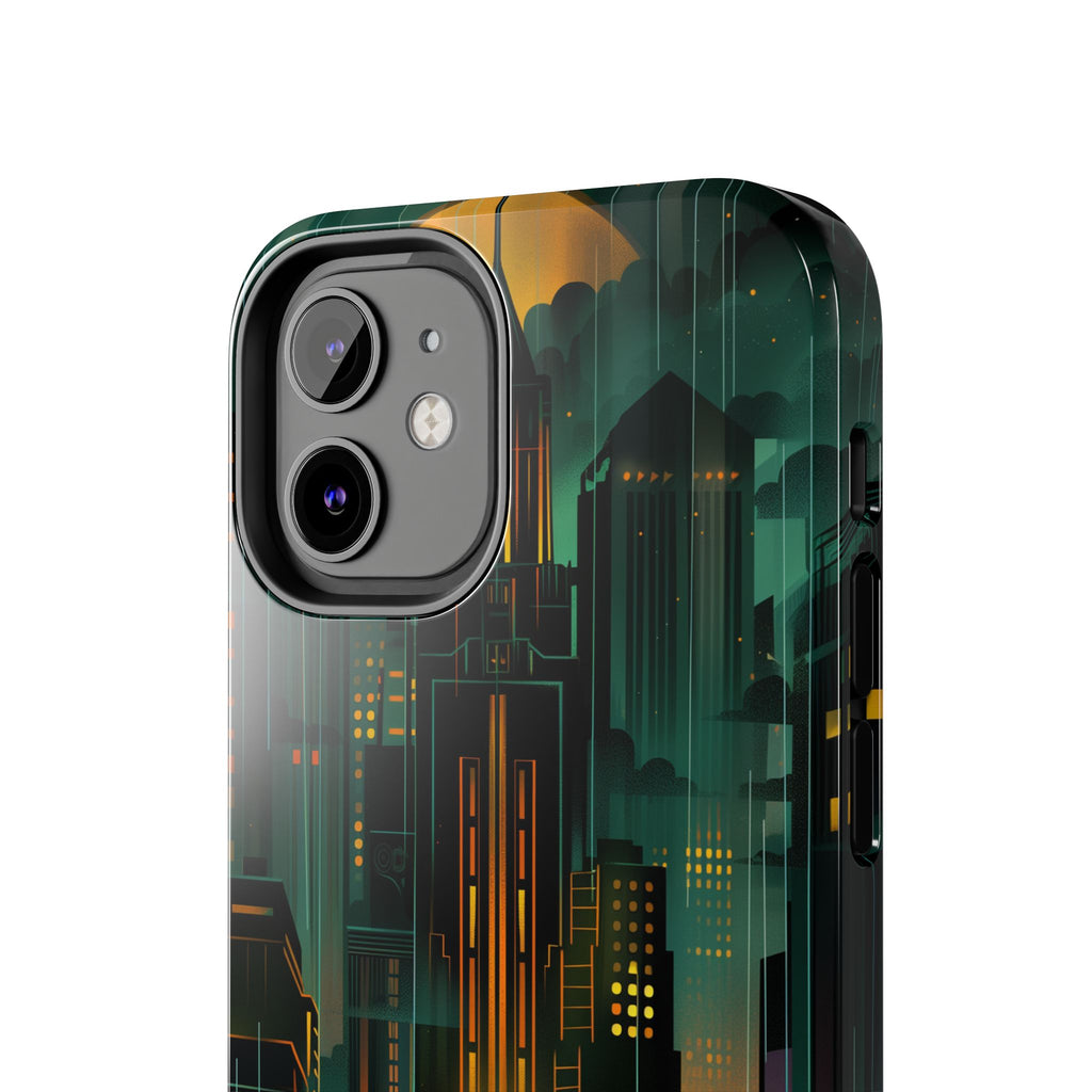 Nighttime Batman Phone Case - Gotham Art Deco Style - Noir Inspired Phone Cover - Dark Knight Accessory