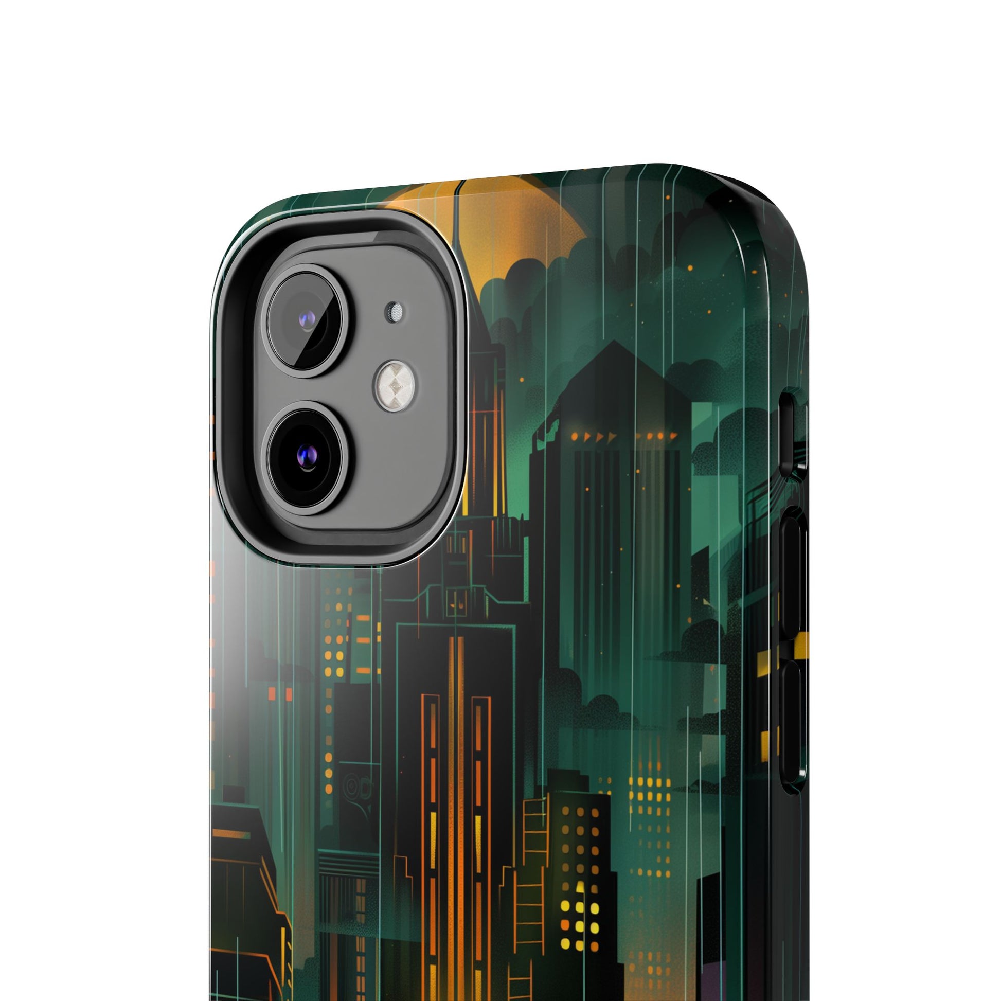 Nighttime Batman Phone Case - Gotham Art Deco Style - Noir Inspired Phone Cover - Dark Knight Accessory