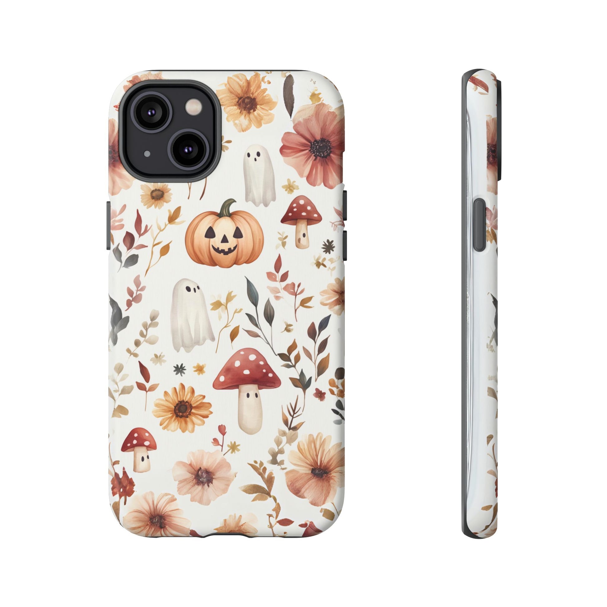 Cottagecore Fall Floral Phone Case for iPhone Samsung Pixel Autumn Pumpkin Tough Case iPhone 16 15 14 13 Pro Max