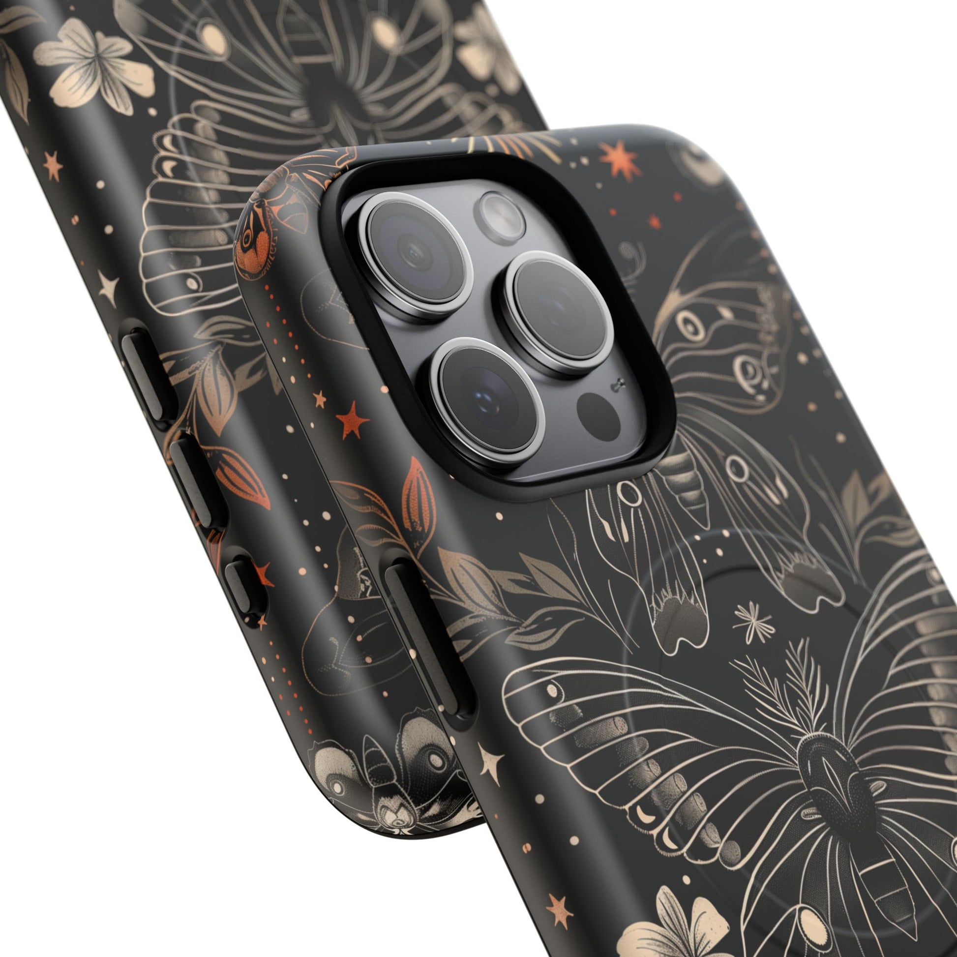 Celestial Dark Academia Phone Case Magical Moth Vintage Witchcraft Cover Esoteric Nature Art iPhone 14 15 Pro Max