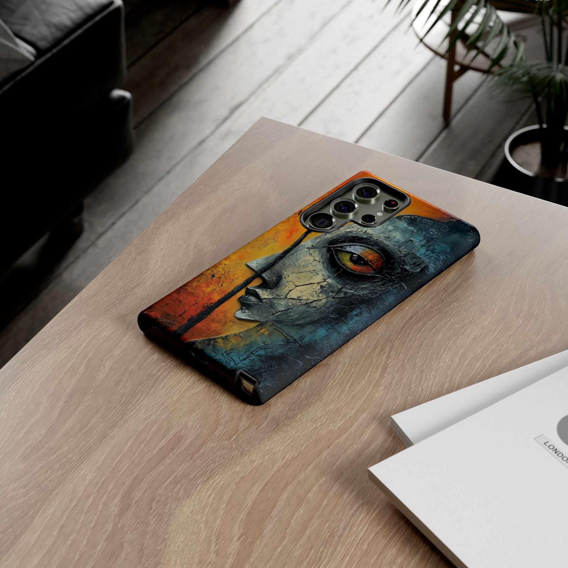 Surrealist Art Phone Case Salvador Dali Style Face Tough Case Unique Artistic 3D Textured Look Surrealism Gift Art iPhone 13 14 15 16