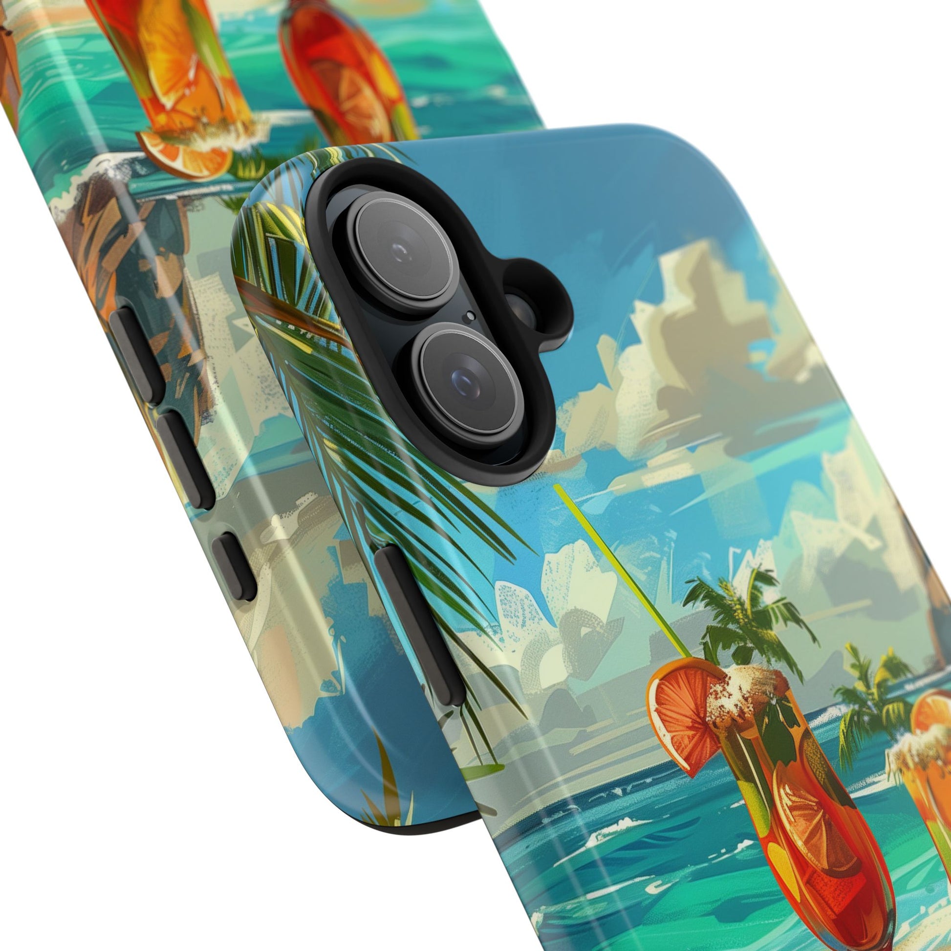 Retro Beach Scene Phone Case, Vintage Tropical Ocean iPhone Case, Summer Beach Phone Cover for iPhone, iphone 15 pro max