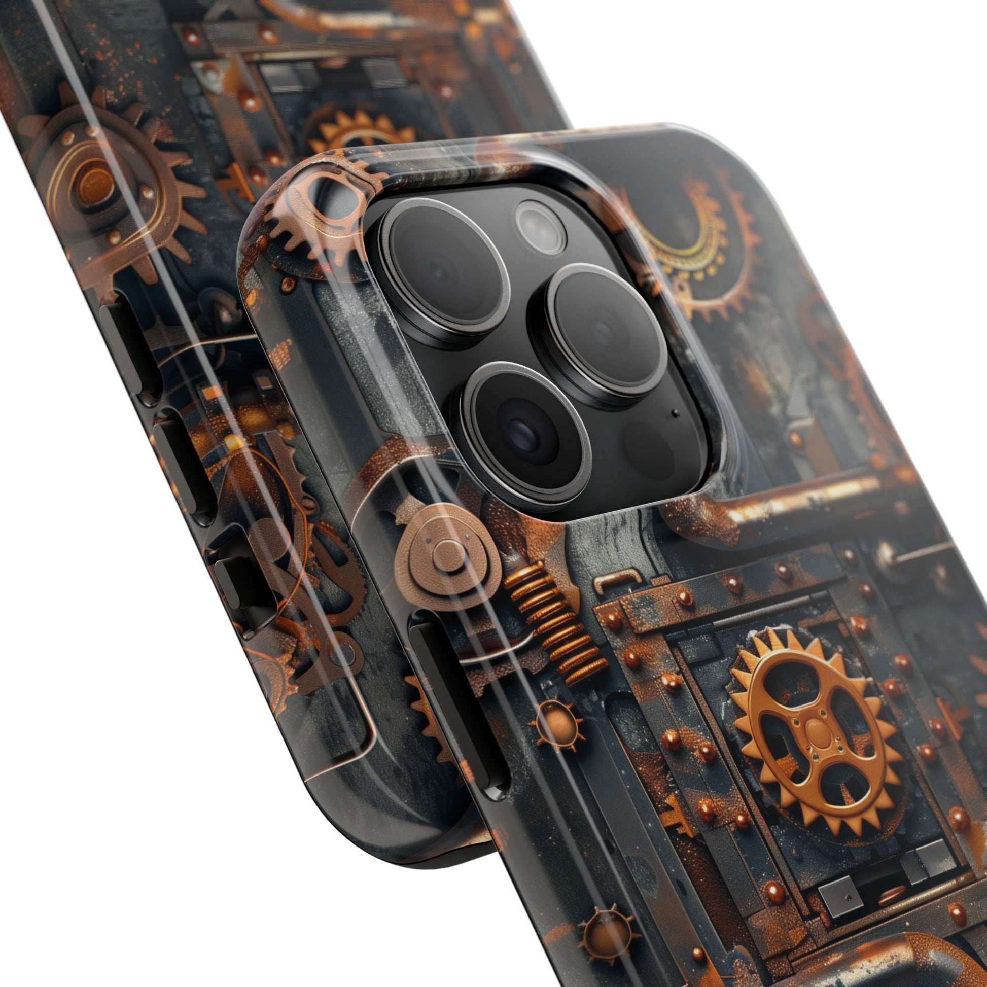 Steampunk Phone Case - Industrial Style Cover with Pipes and Cogs - Unique Steampunk Accessory for Your Phone