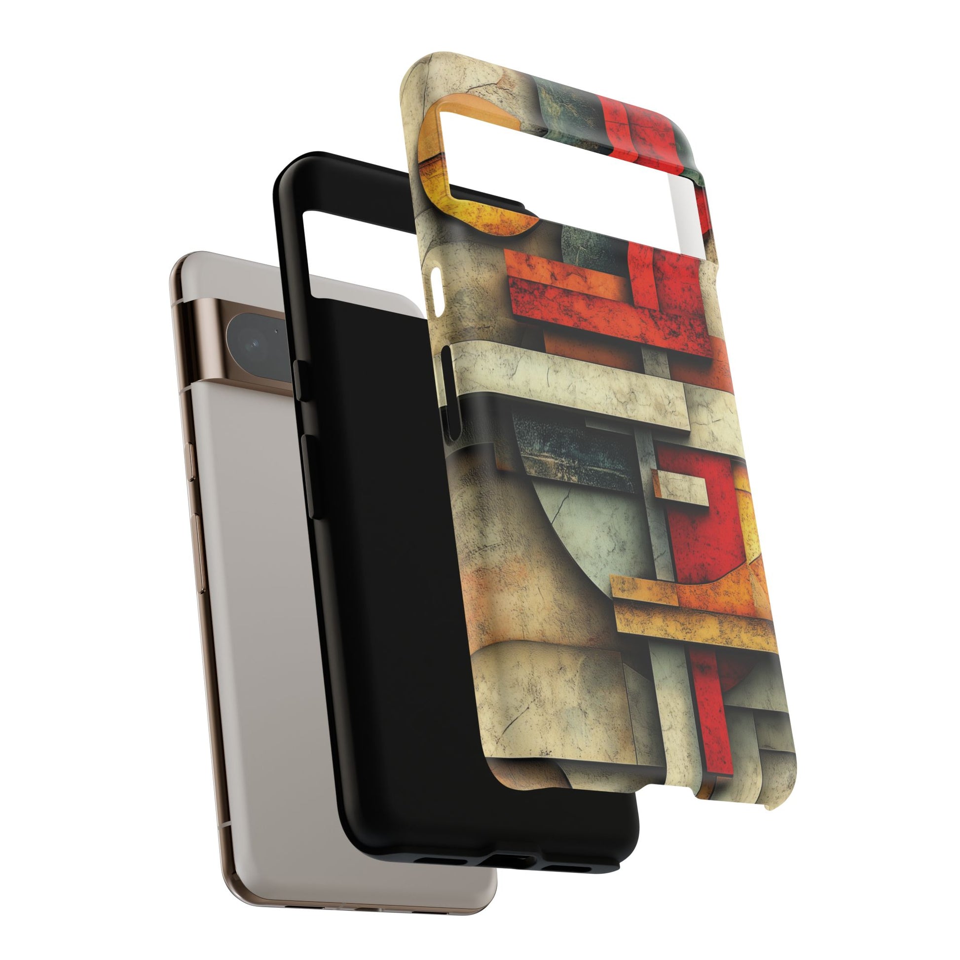 Red Prairie Style Frank Lloyd Wright Usonian Phone Case Geometric Stained Glass Art Deco Marble Gold 13 14 15 16 iPhone Pro Max Galaxy Pixel